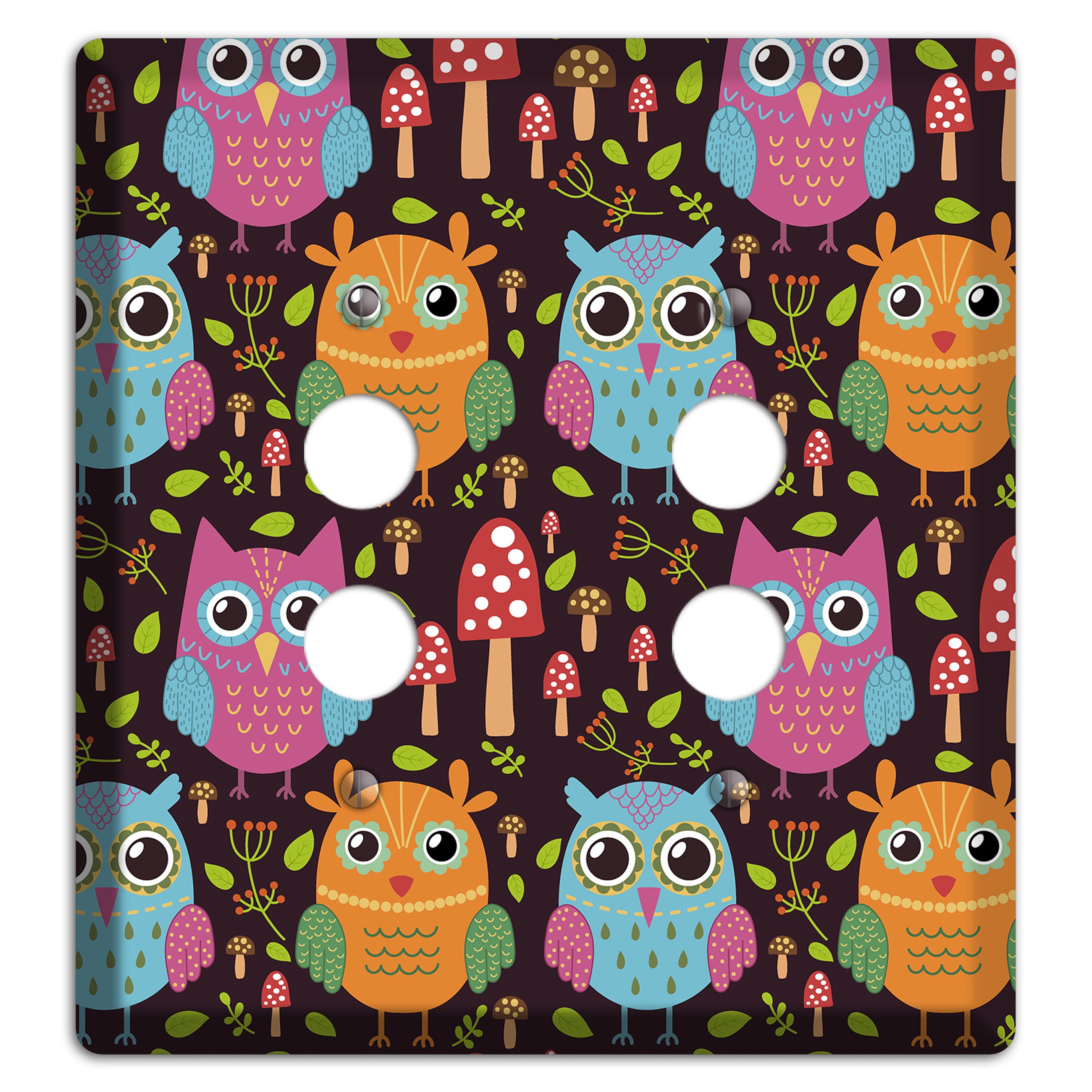 Bright Forest Owls 2 Pushbutton Wallplate