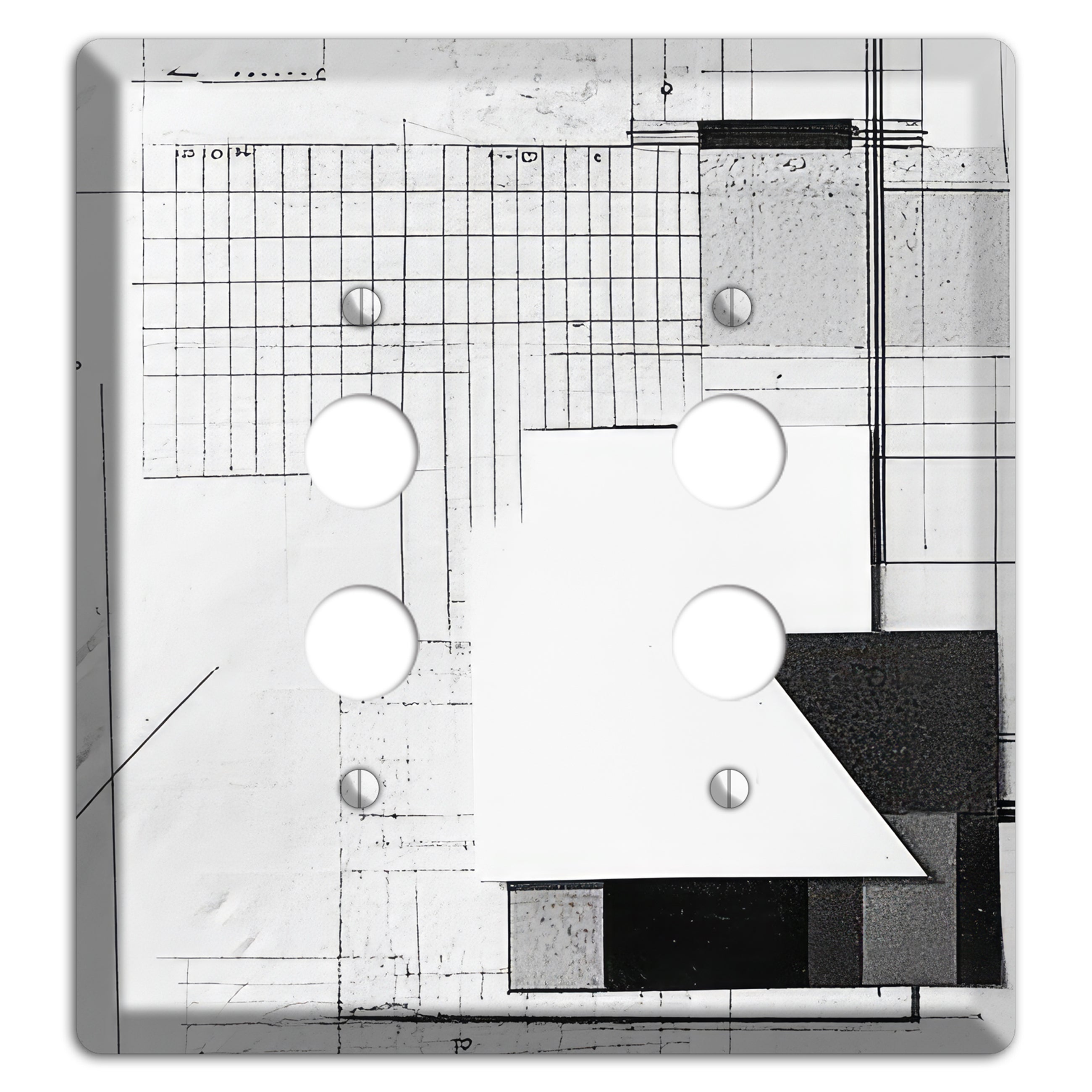 Blueprint Palimpsest 2 Pushbutton Wallplate
