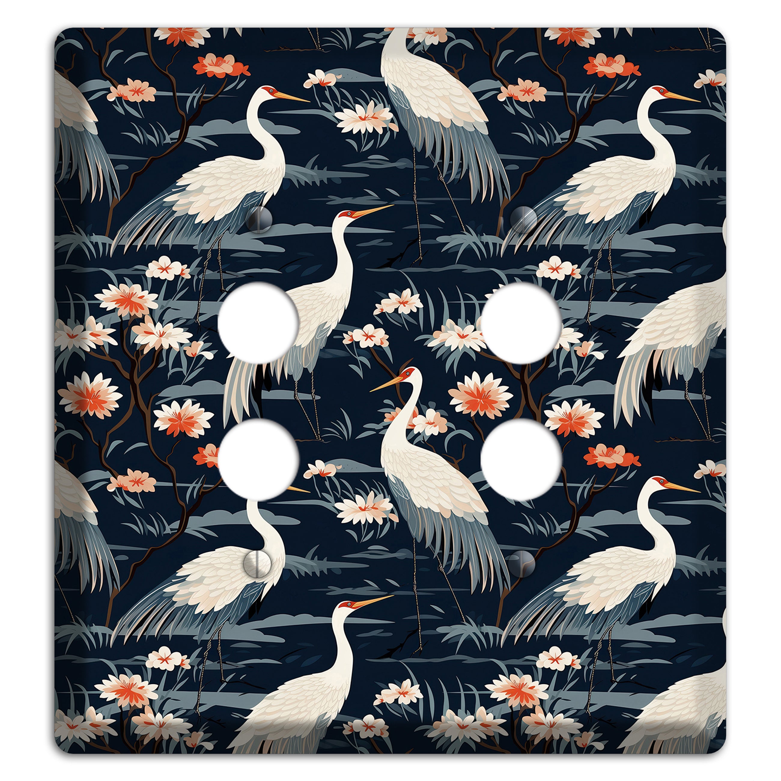 Navy Heron Nocturne 2 Pushbutton Wallplate