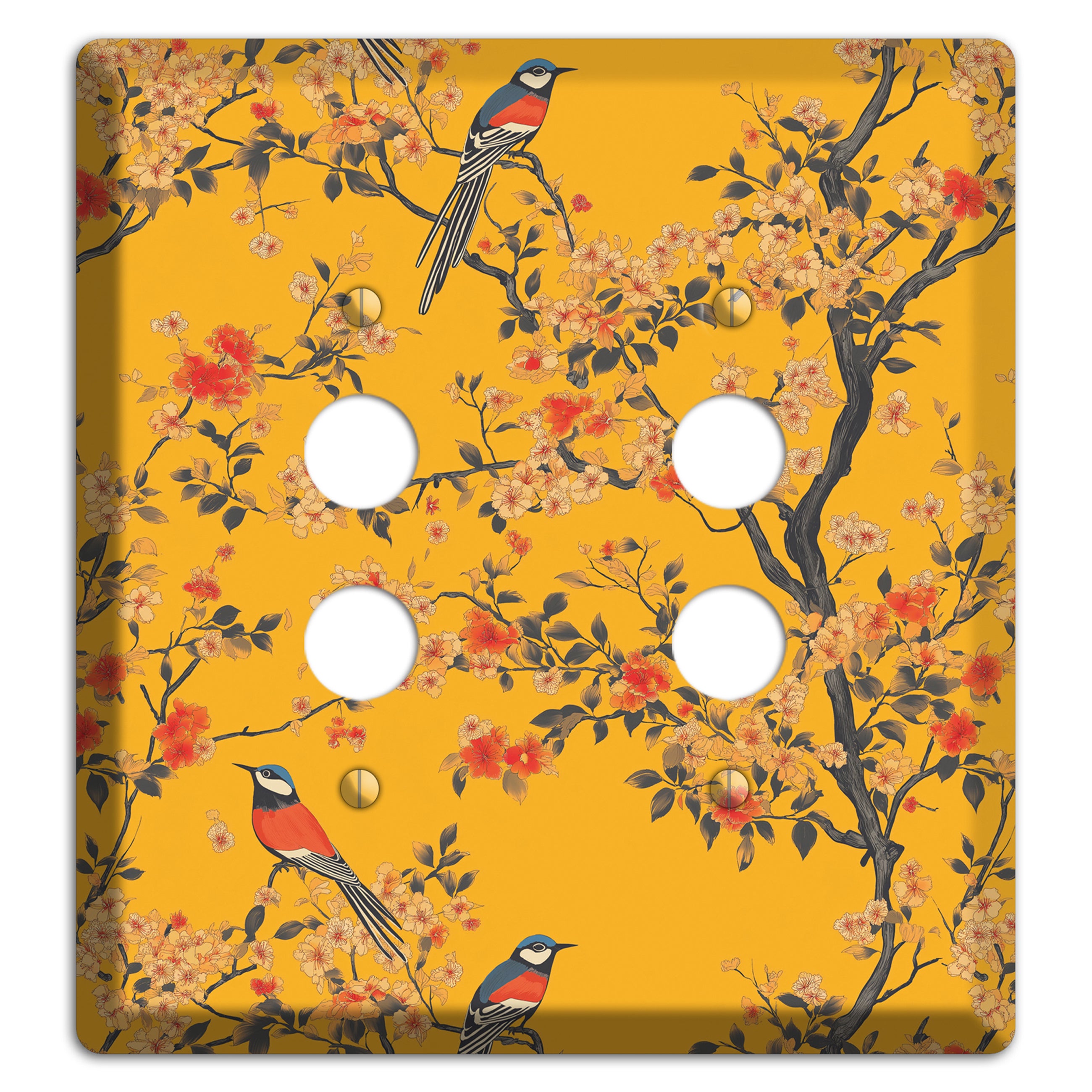 Blossom & Plume 2 Pushbutton Wallplate