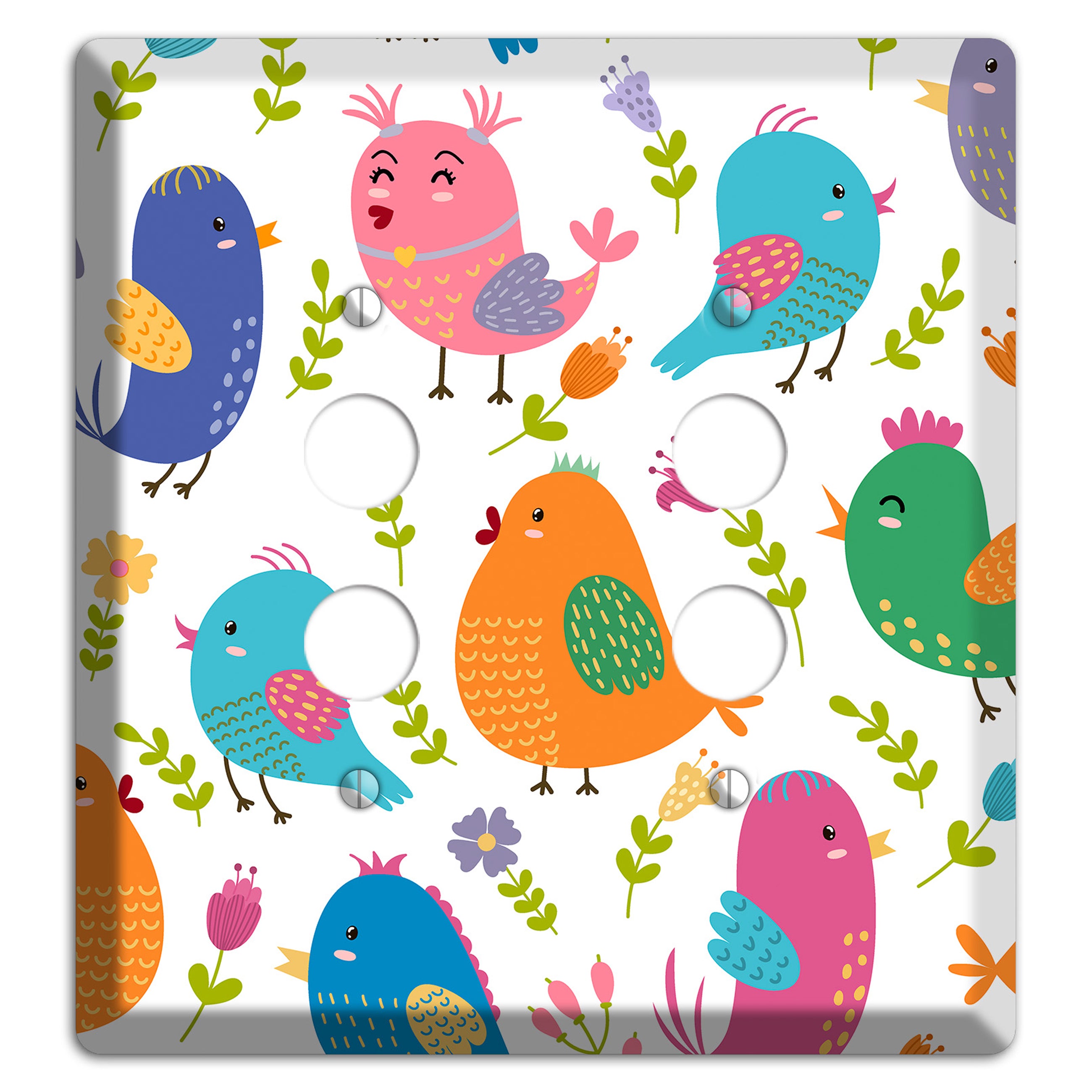 Jungle Chorus (White) 2 Pushbutton Wallplate
