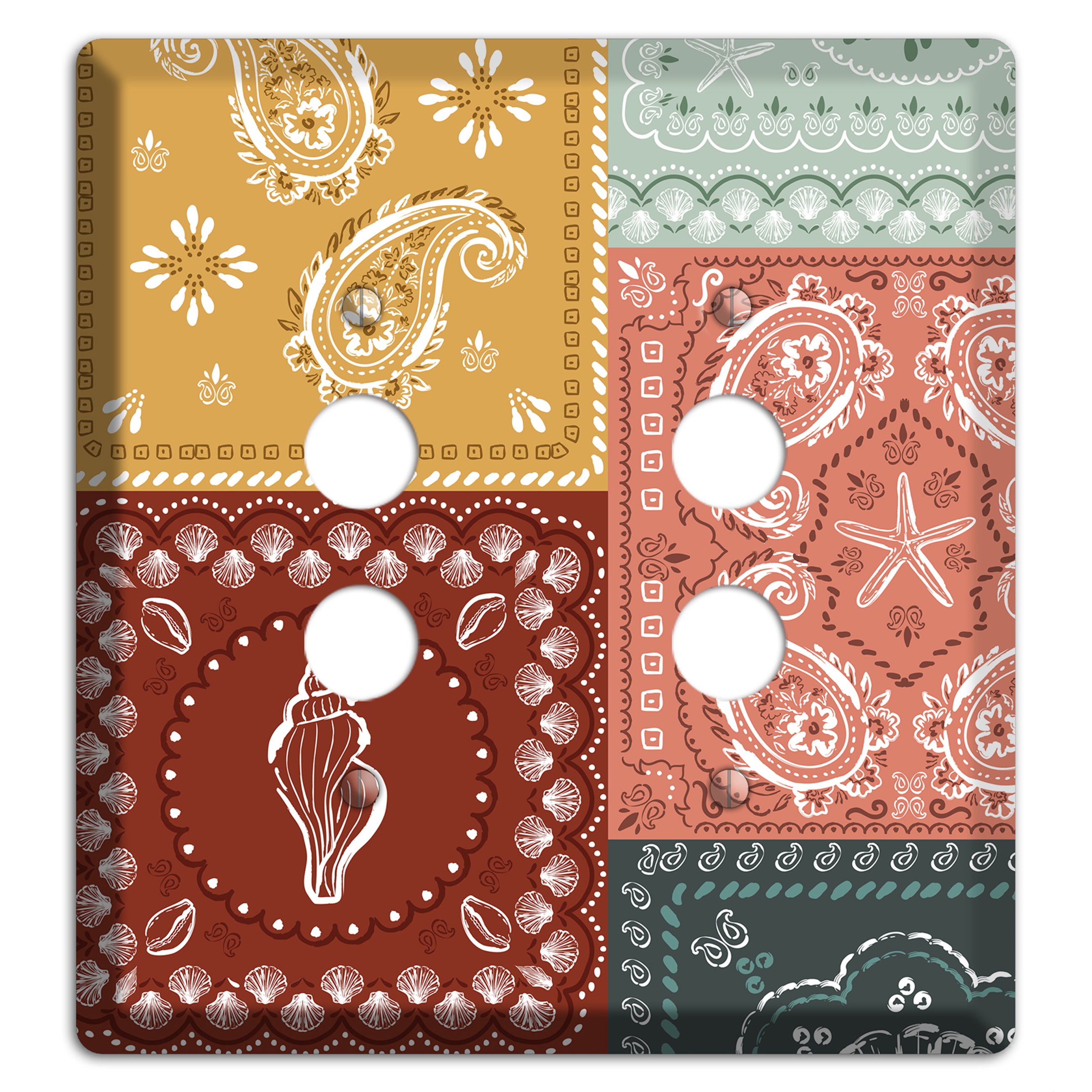 Patchwork Shore Reverie 2 Pushbutton Wallplate