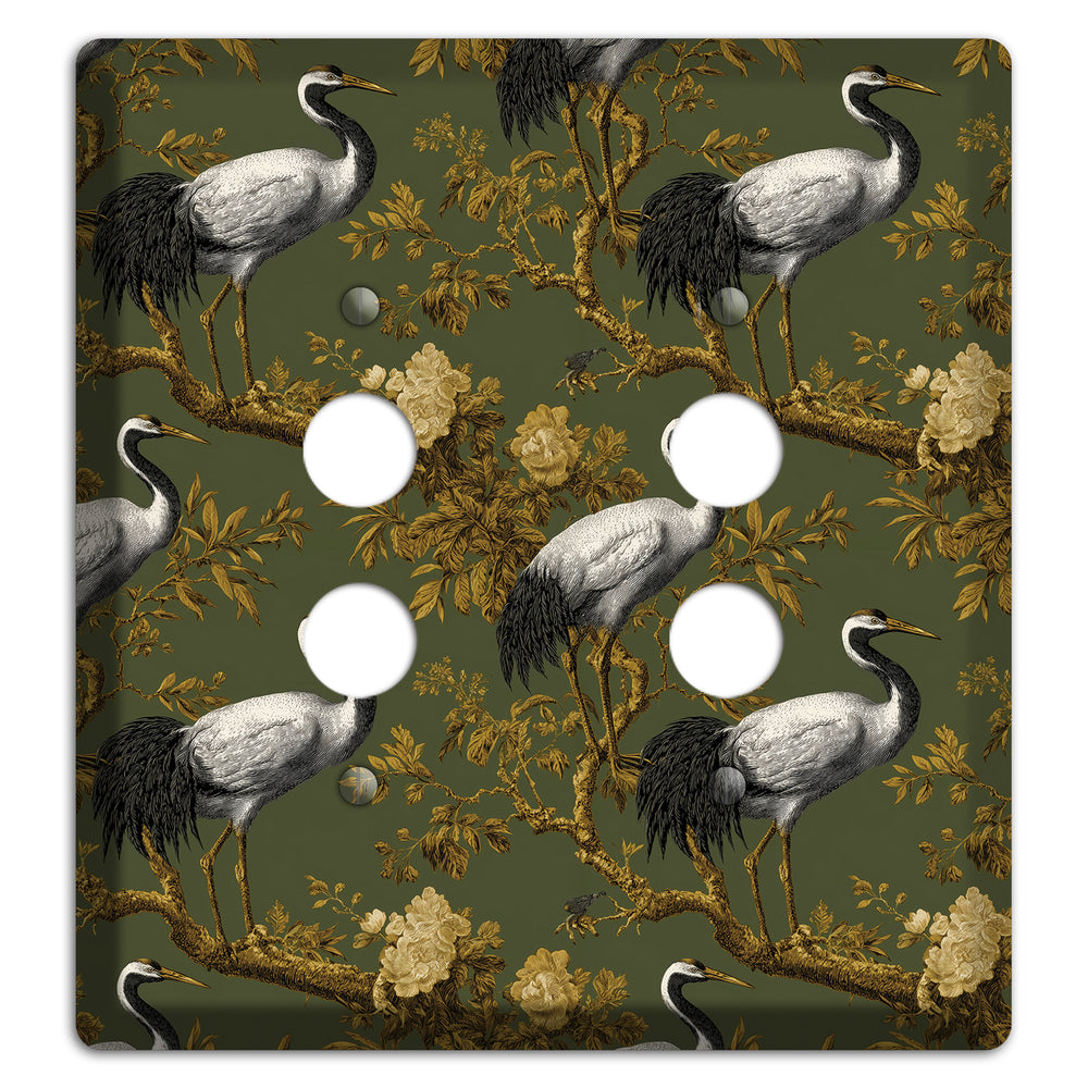 Olive Toile Sanctuary 2 Pushbutton Wallplate