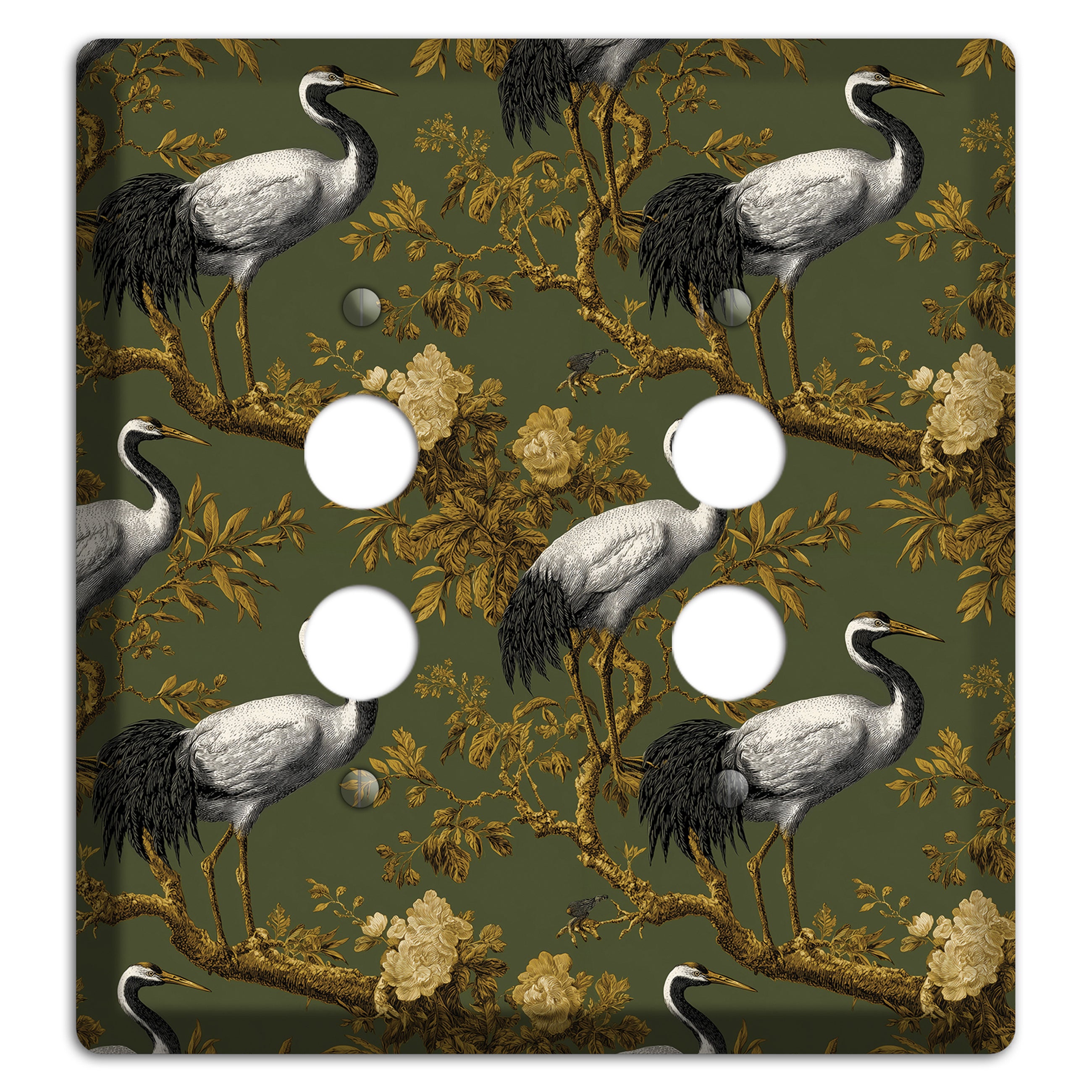 Olive Toile Sanctuary 2 Pushbutton Wallplate