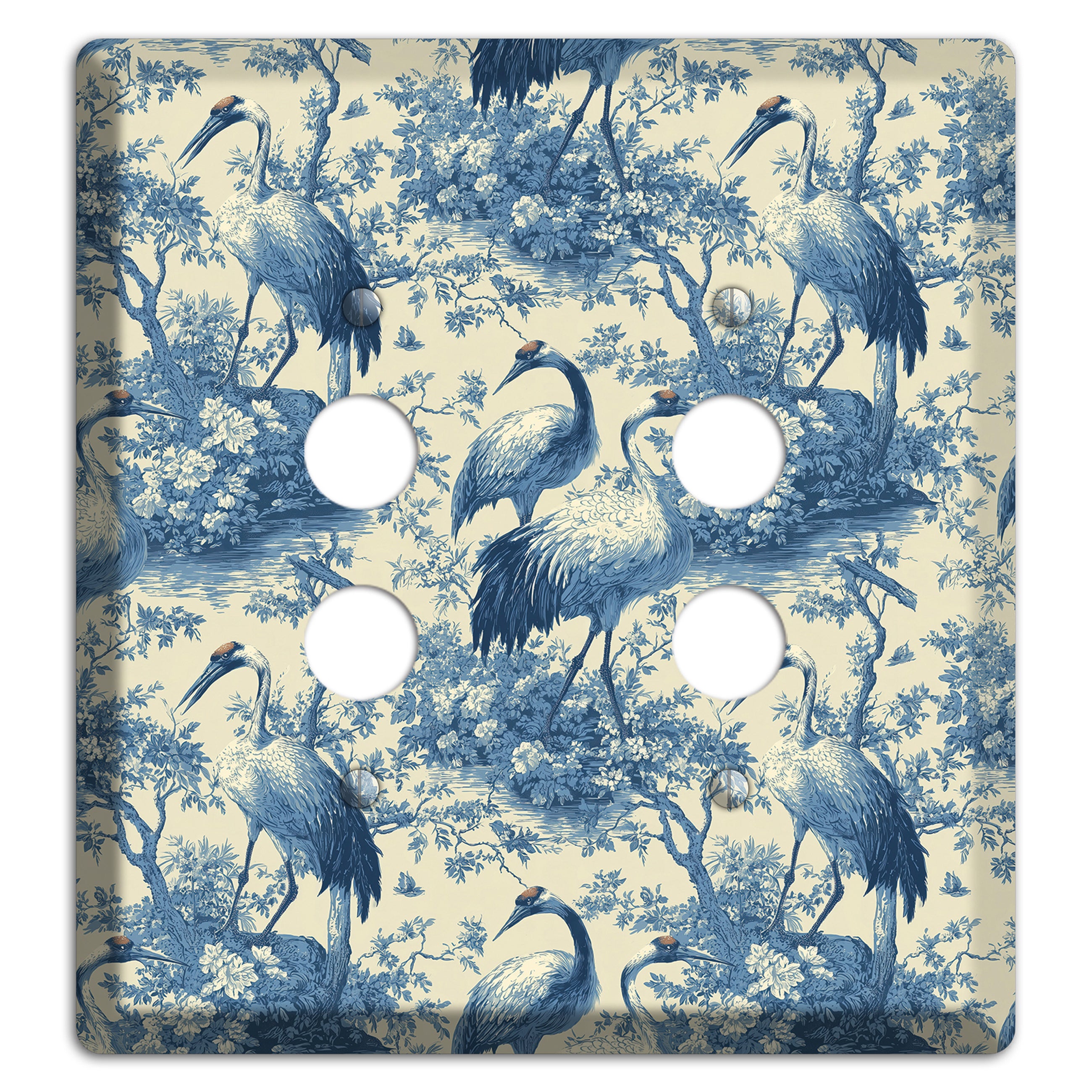 Cobalt Toile Vigil 2 Pushbutton Wallplate