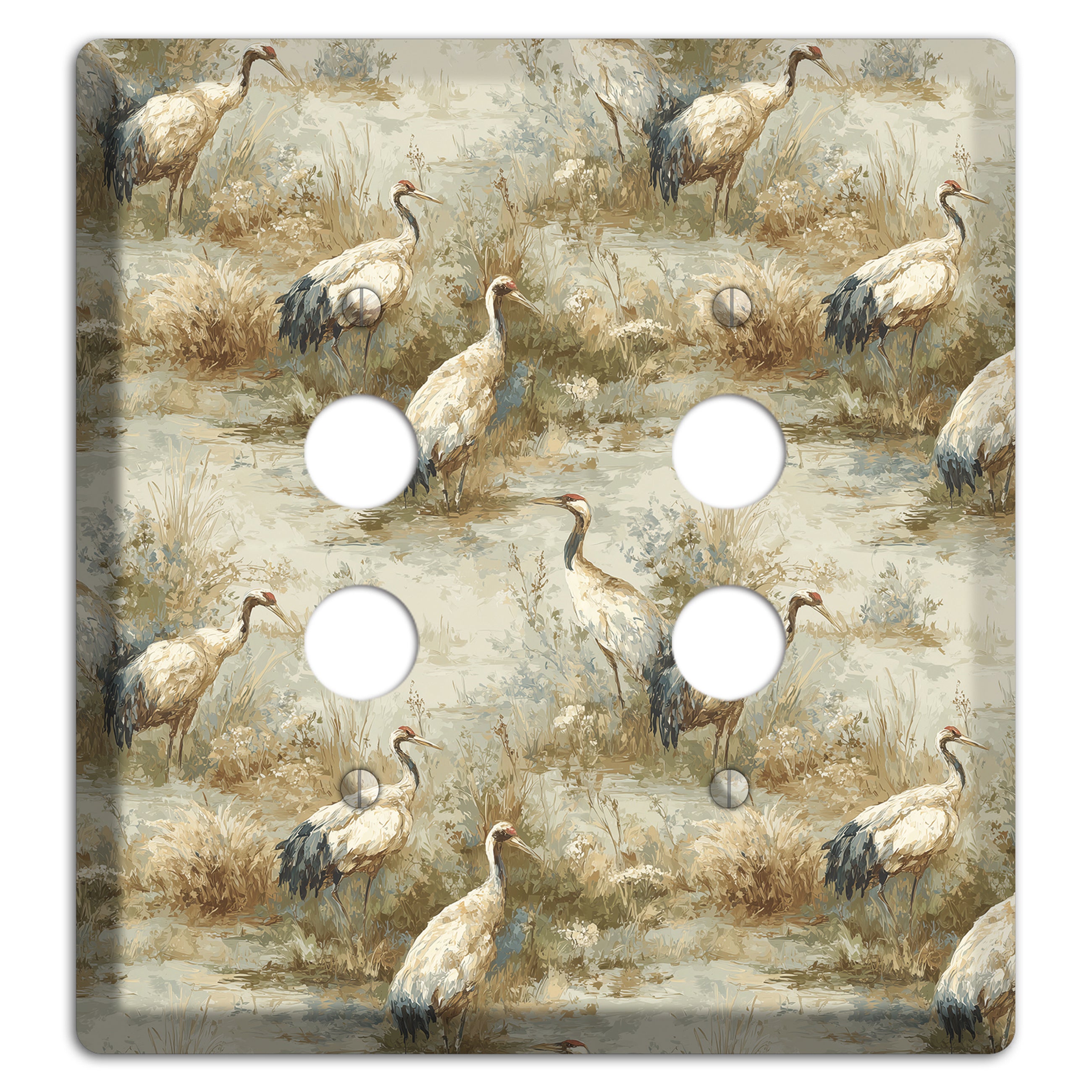 Marshland Crane Reverie 2 Pushbutton Wallplate