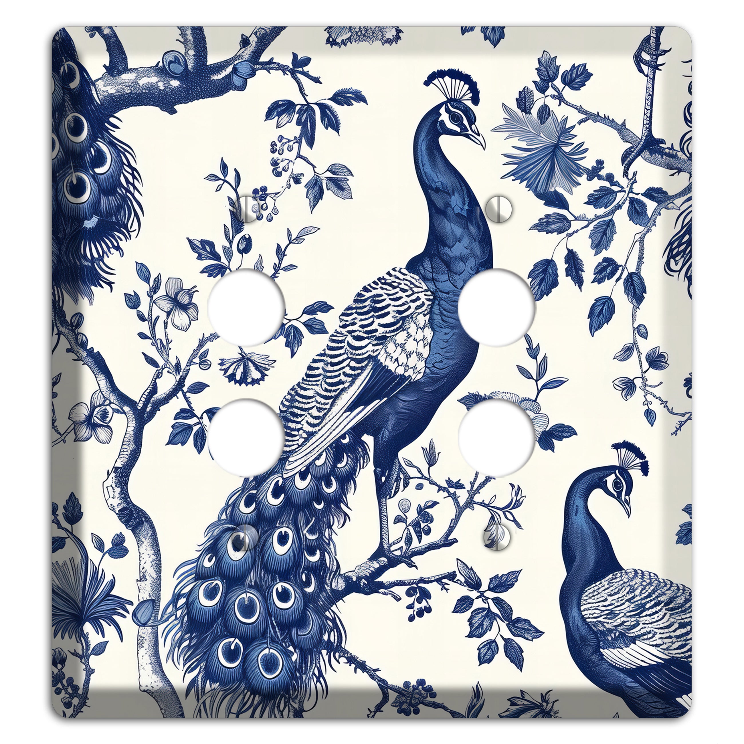 Peacock & Bough 2 Pushbutton Wallplate