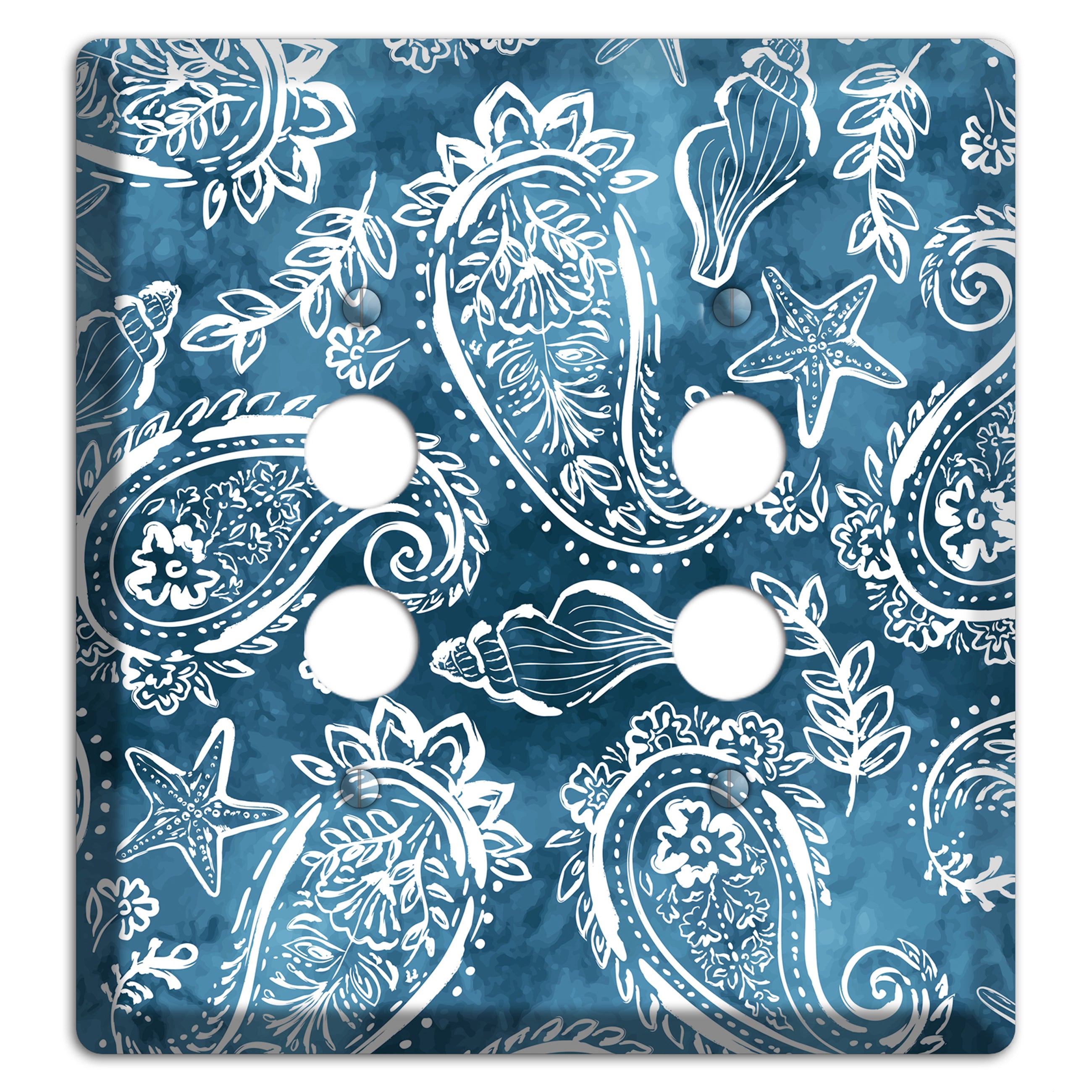 Indigo Tide Paisley 2 Pushbutton Wallplate