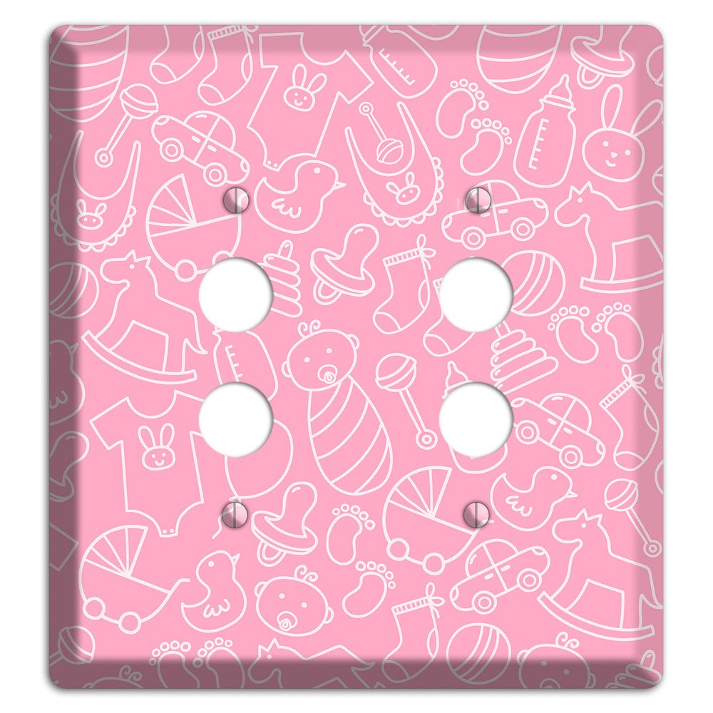 Line Art Baby Pink 2 Pushbutton Wallplate