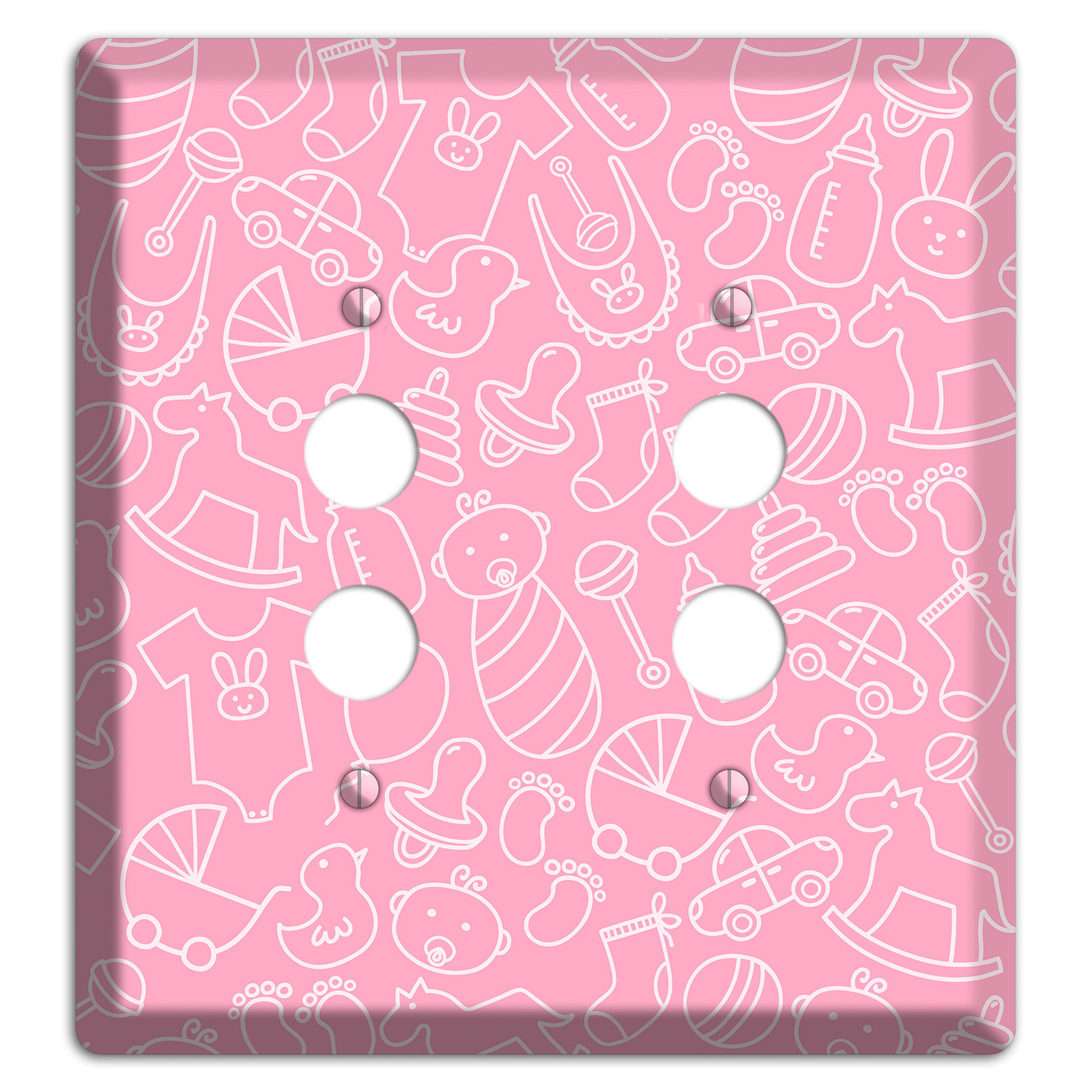 Line Art Baby Pink 2 Pushbutton Wallplate