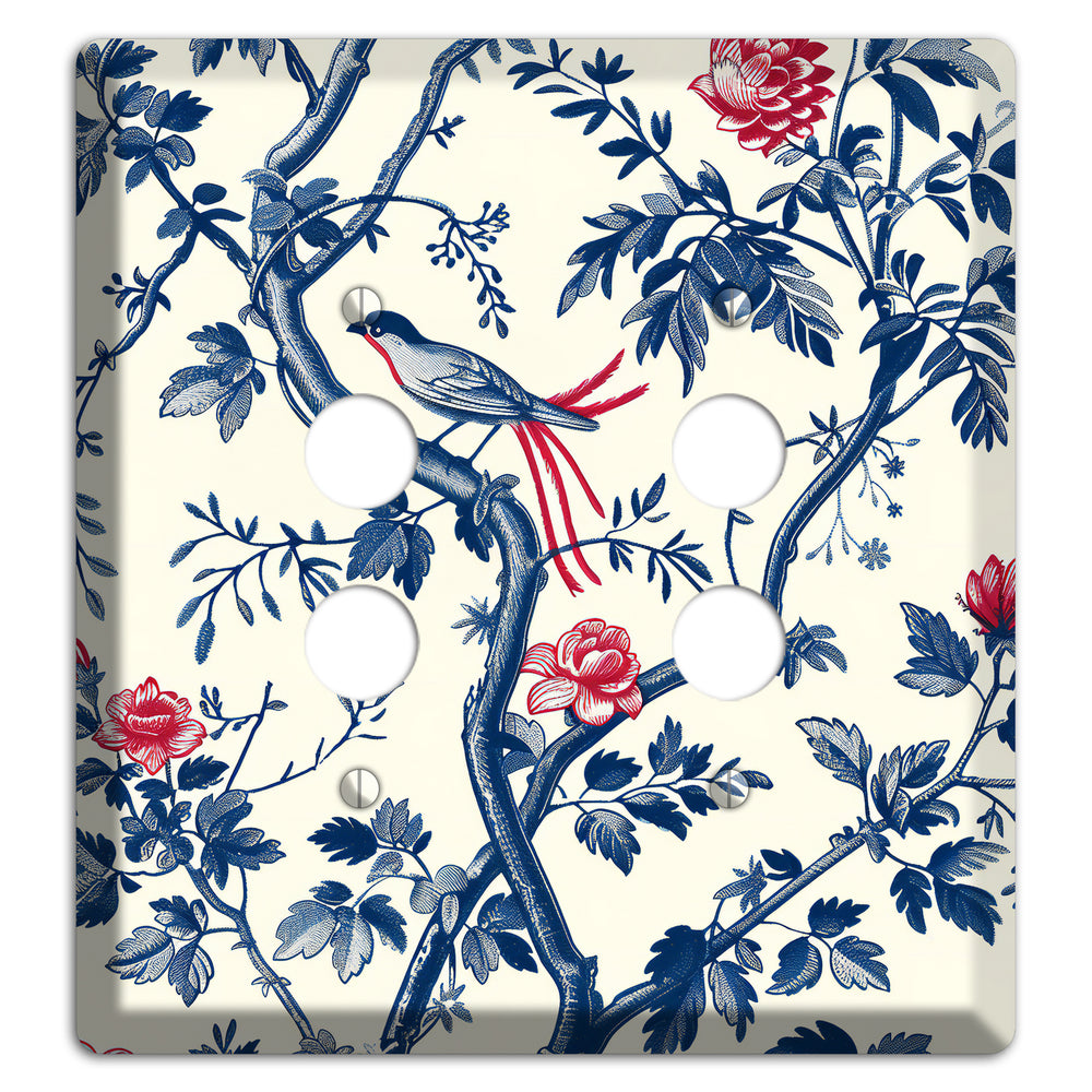 Crimson Wing Reverie 2 Pushbutton Wallplate