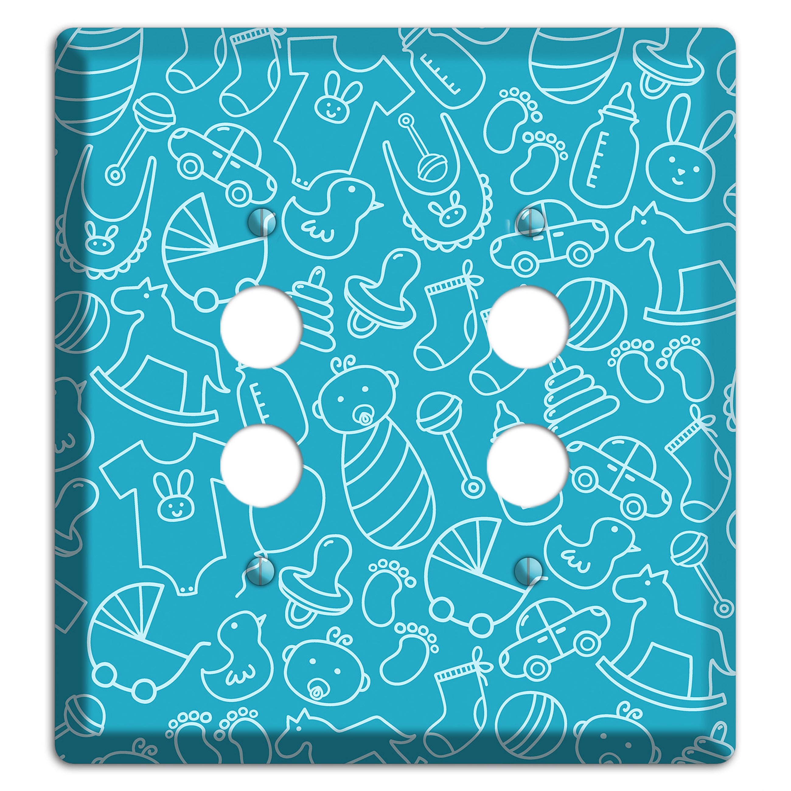 Line Art Baby Blue 2 Pushbutton Wallplate