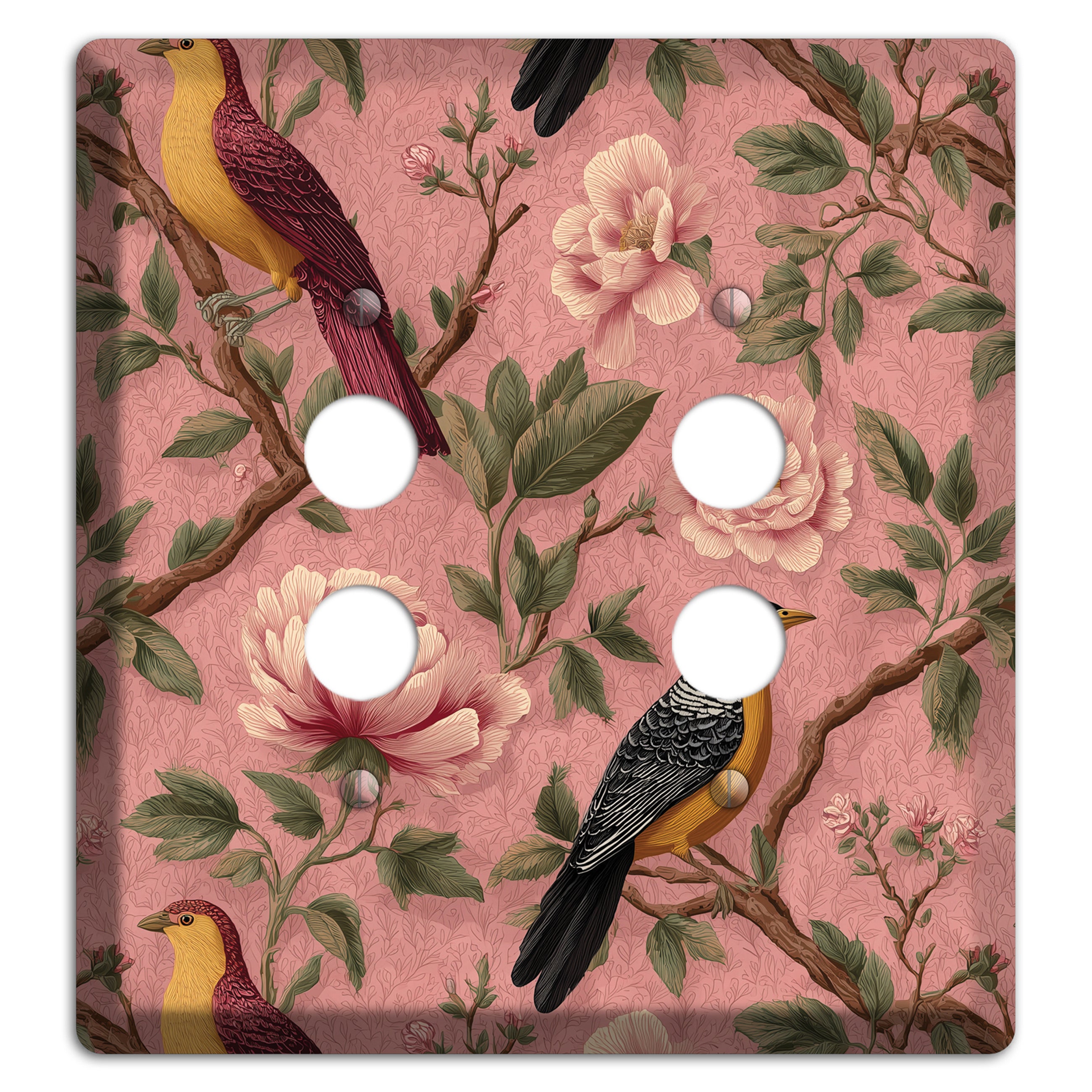 Peony & Perch 2 Pushbutton Wallplate