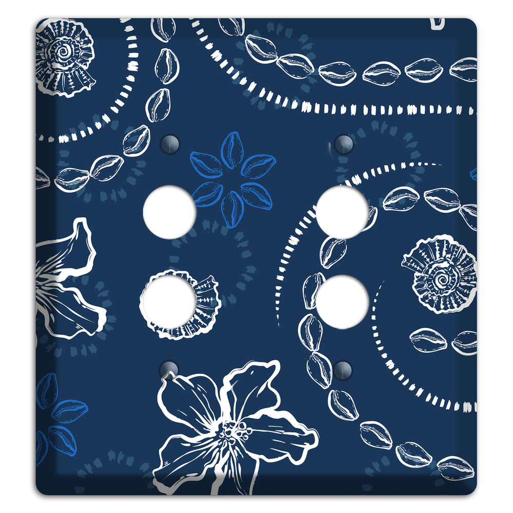 Indigo Cowrie Spiral 2 Pushbutton Wallplate