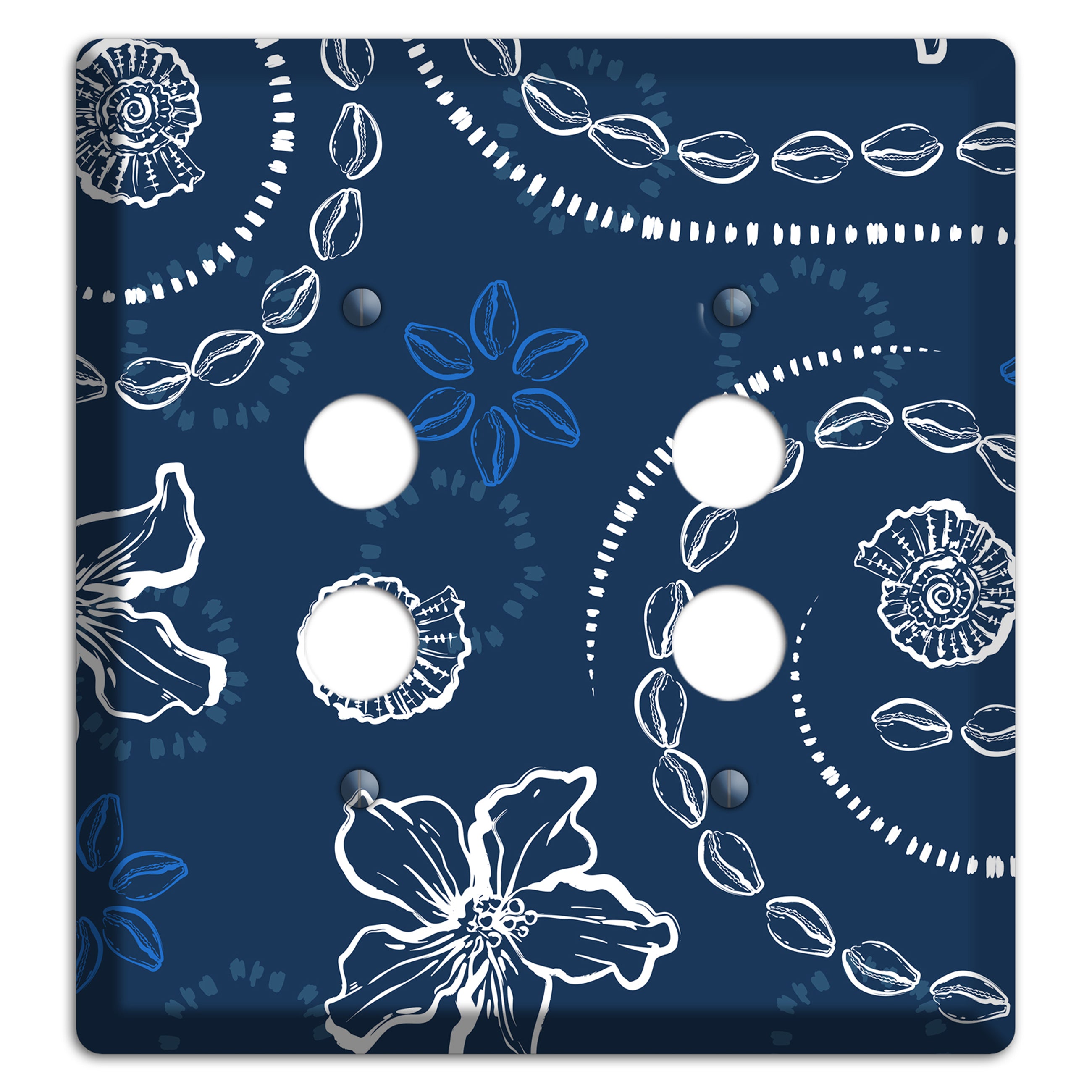 Indigo Cowrie Spiral 2 Pushbutton Wallplate