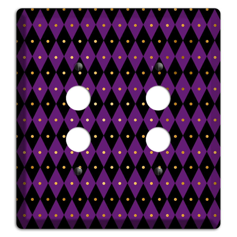 Royal Check: Violet 2 Pushbutton Wallplate