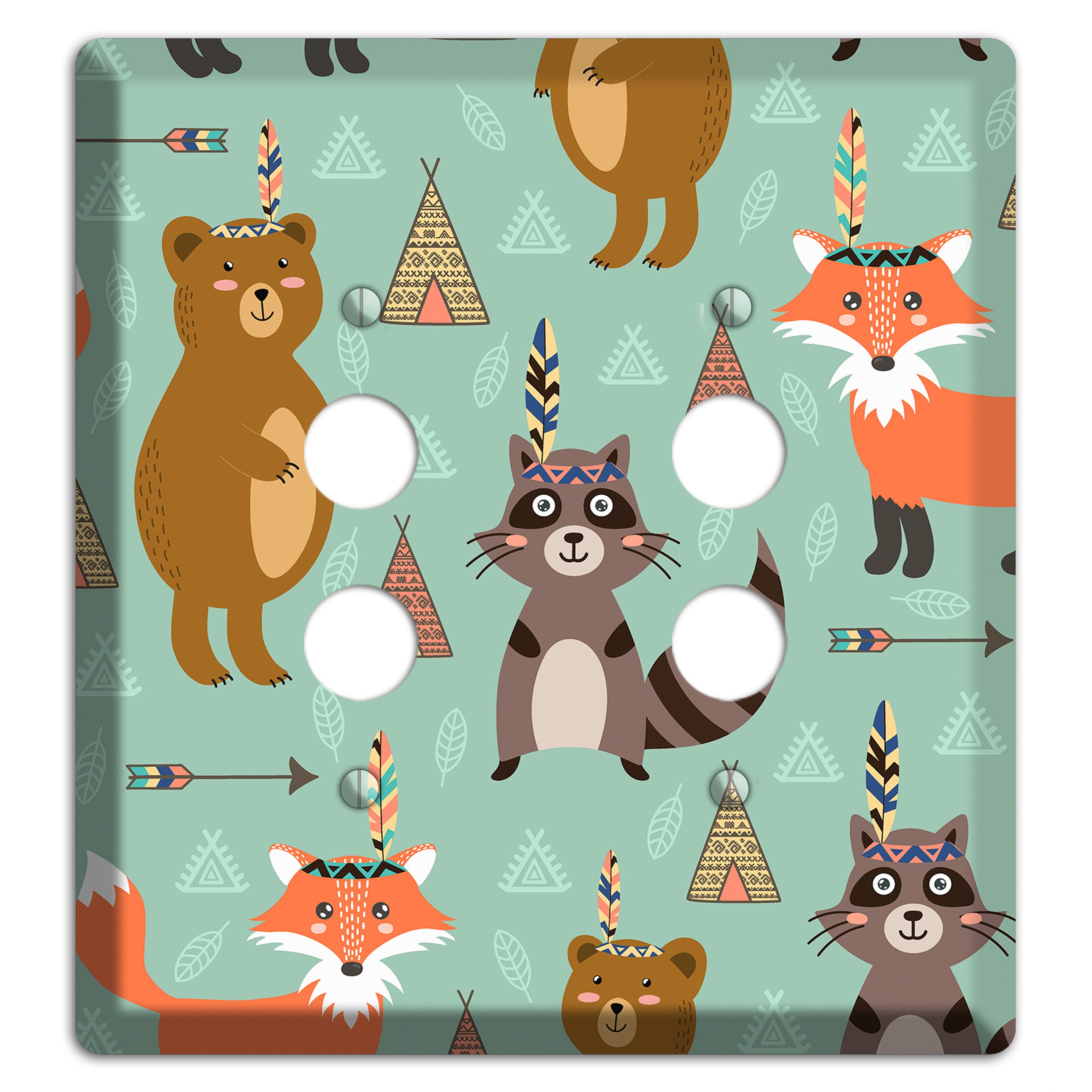 Tribal Woodland Camp 2 Pushbutton Wallplate