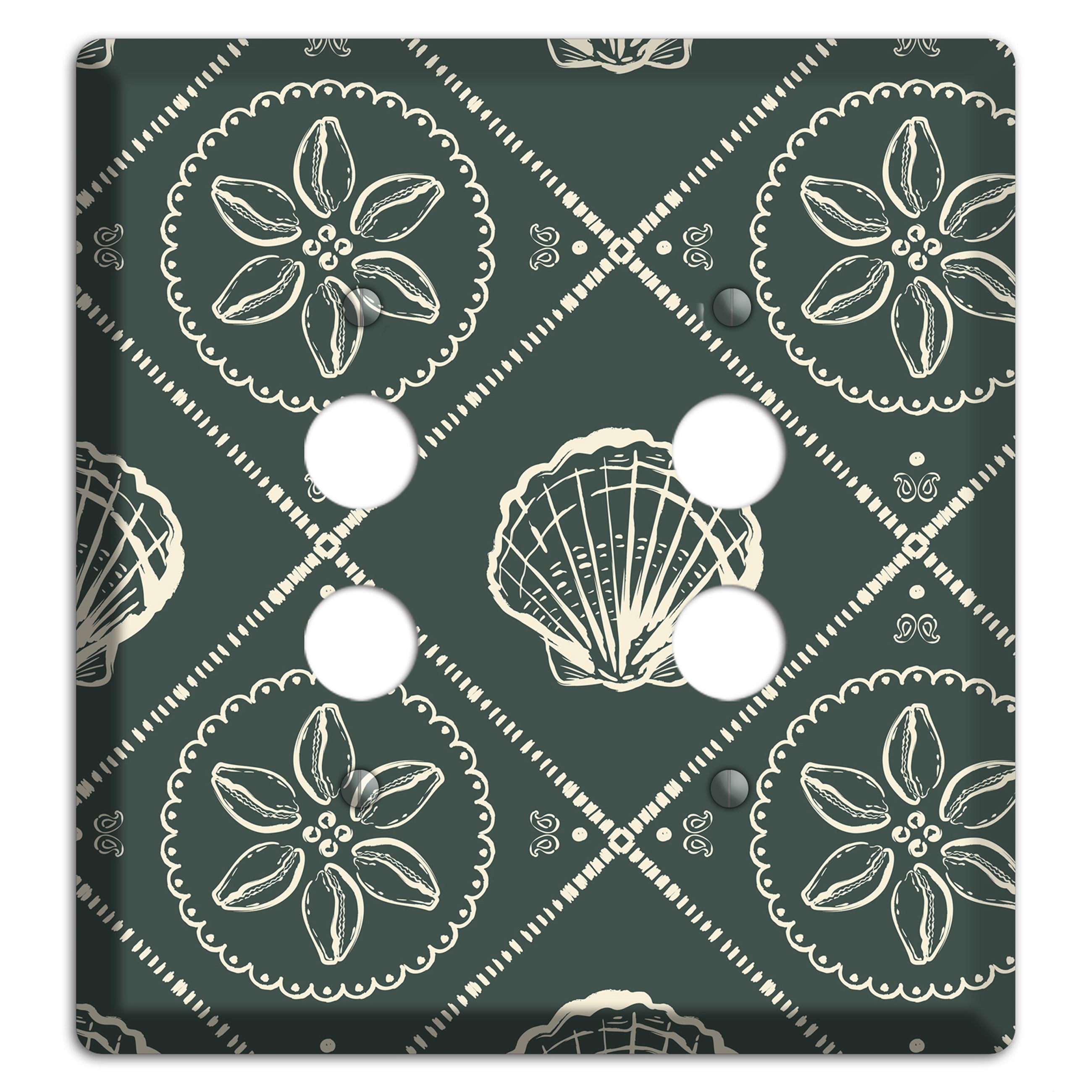 Slate Cowrie Medallion 2 Pushbutton Wallplate