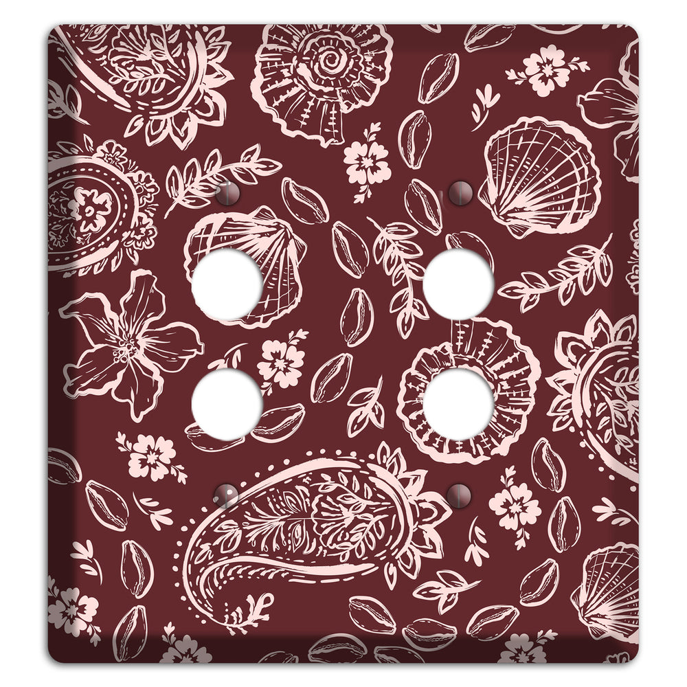 Crimson Shell Paisley 2 Pushbutton Wallplate