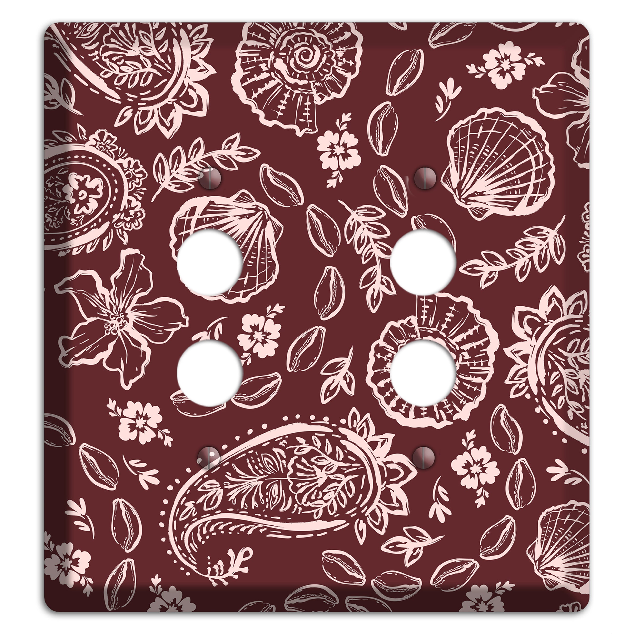 Crimson Shell Paisley 2 Pushbutton Wallplate