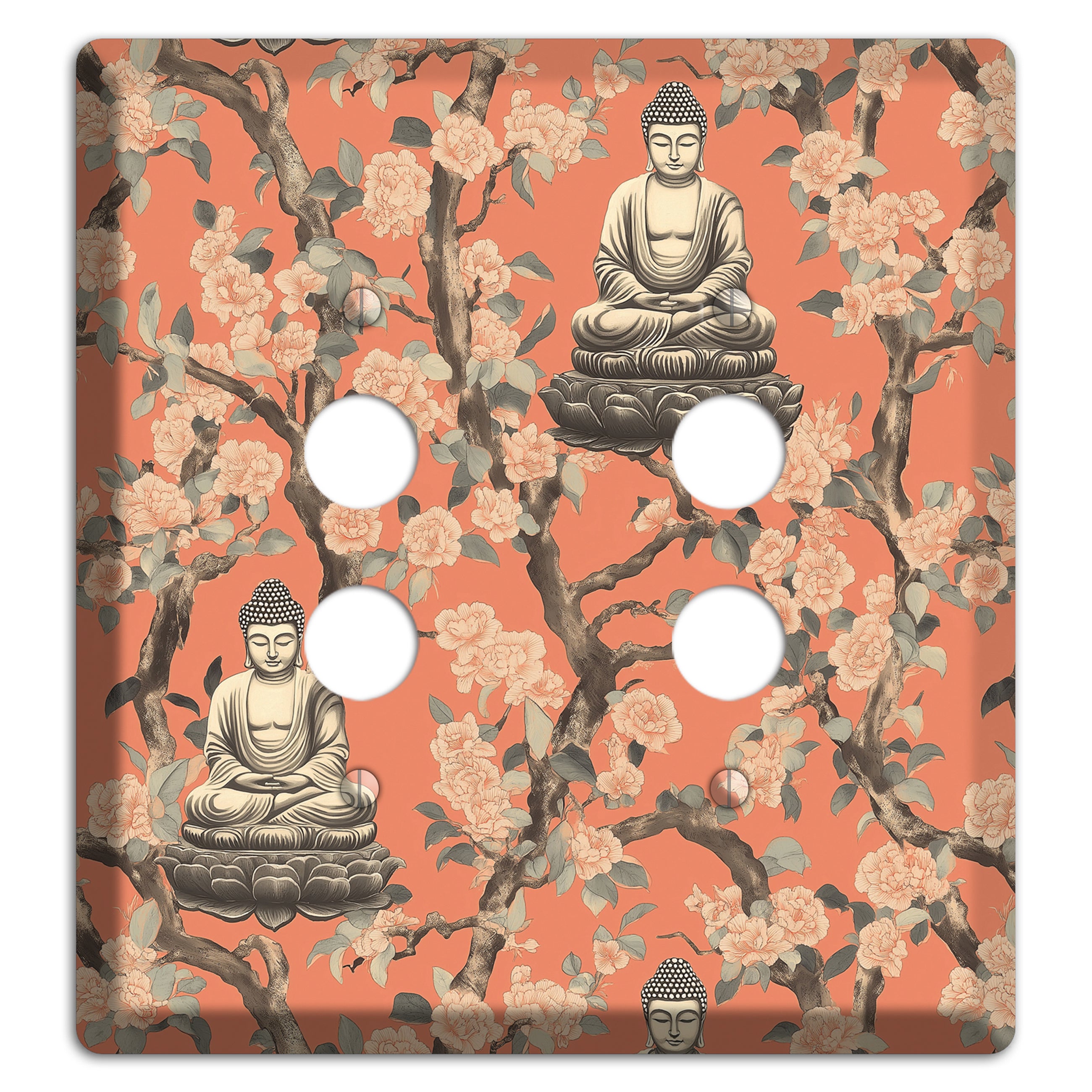 Lotus & Bough 2 Pushbutton Wallplate
