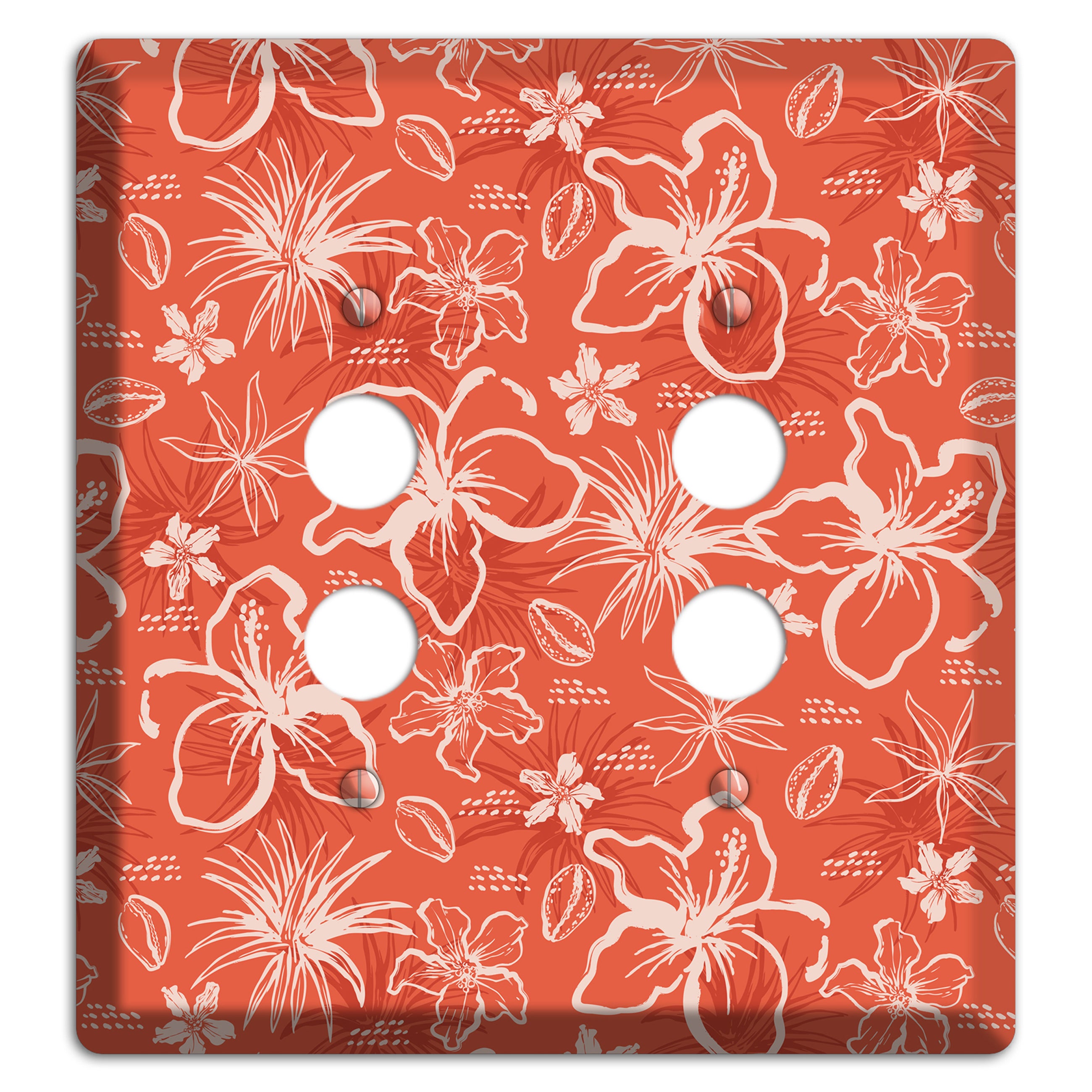 Coral Hibiscus Reverie 2 Pushbutton Wallplate