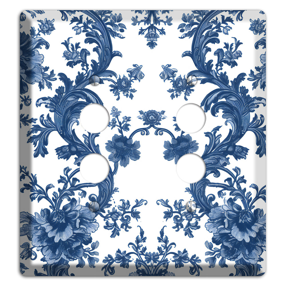 Cobalt Garden Damask 2 Pushbutton Wallplate