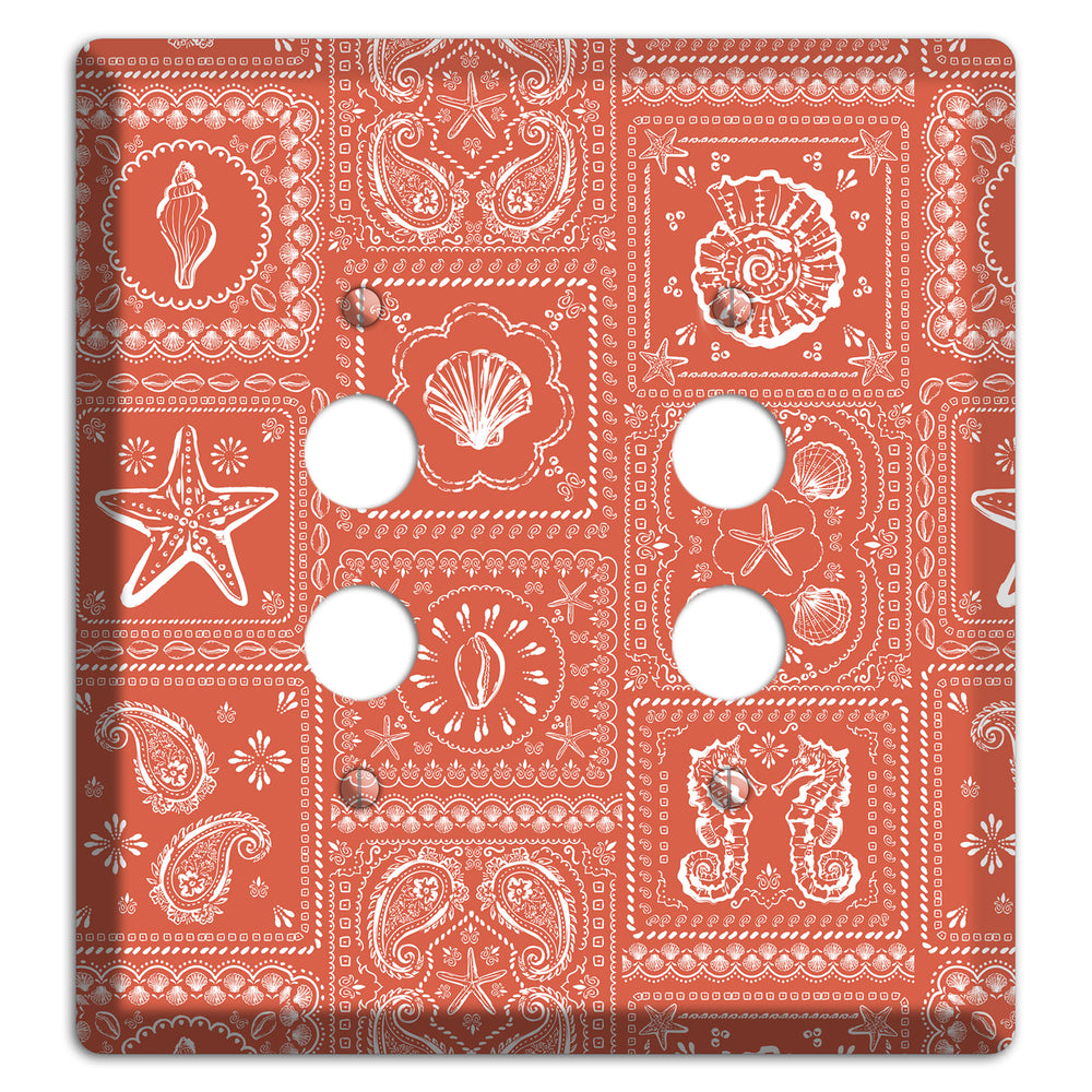 Terracotta Shell Patchwork 2 Pushbutton Wallplate