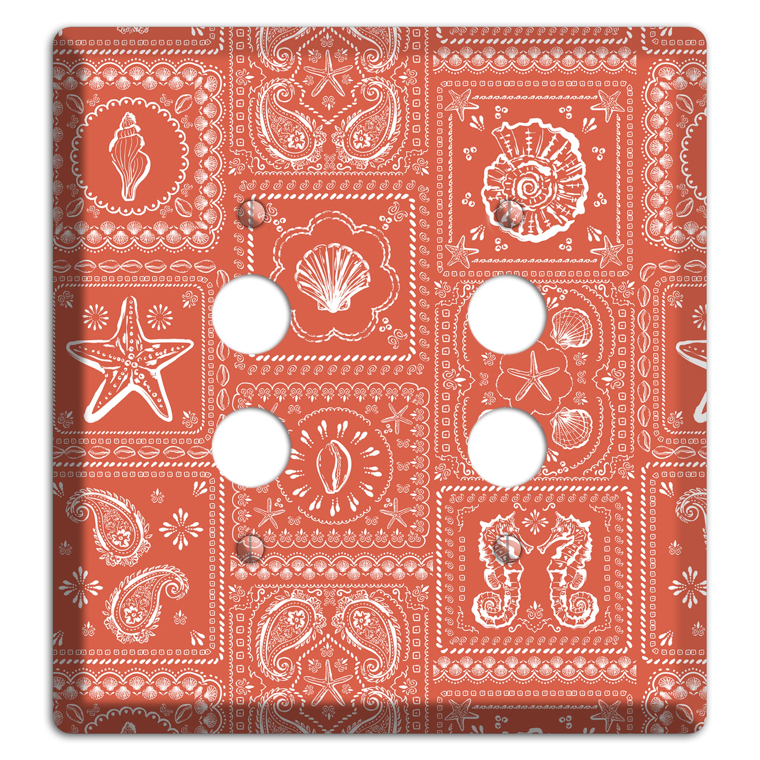 Terracotta Shell Patchwork 2 Pushbutton Wallplate
