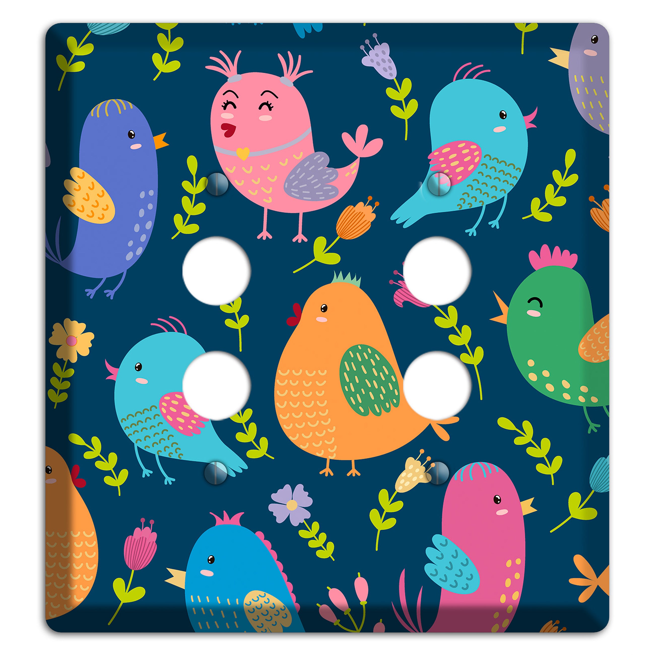 Jungle Chorus (Navy) 2 Pushbutton Wallplate
