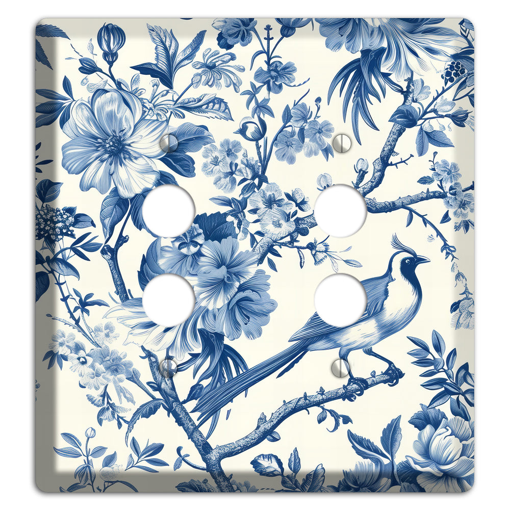 Garden Reverie Blue 2 Pushbutton Wallplate
