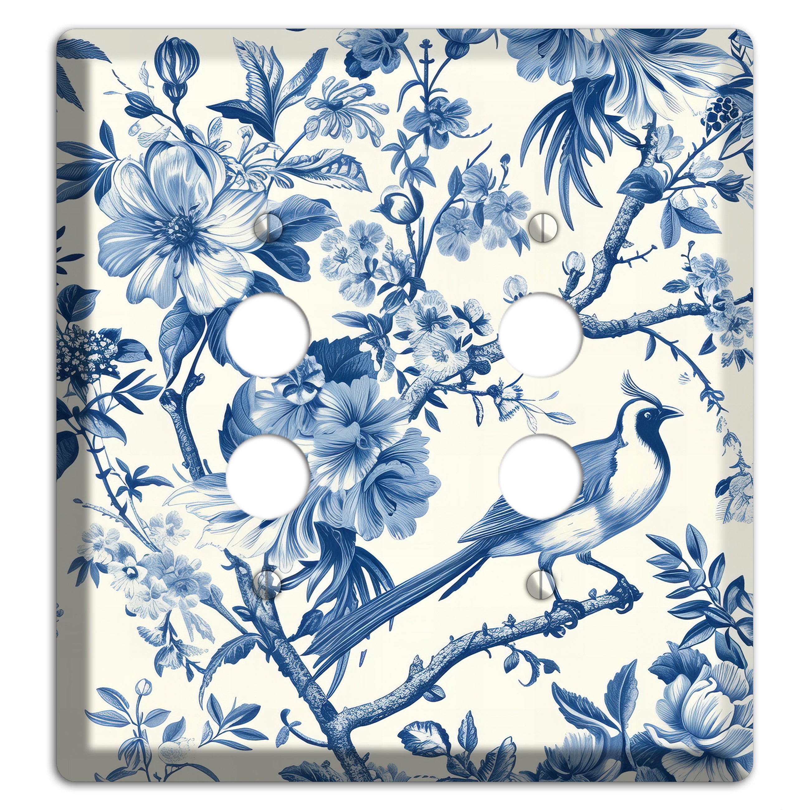 Garden Reverie Blue 2 Pushbutton Wallplate