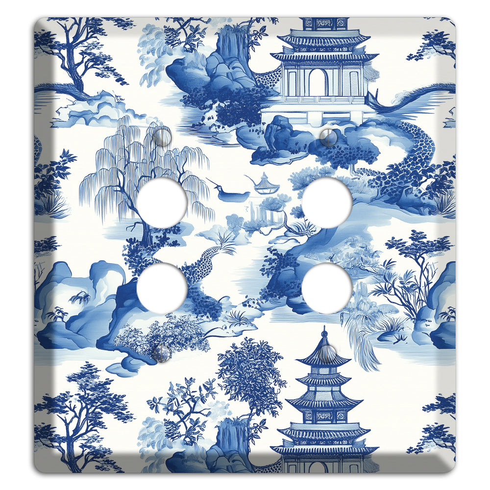 Willow & Pagoda 2 Pushbutton Wallplate