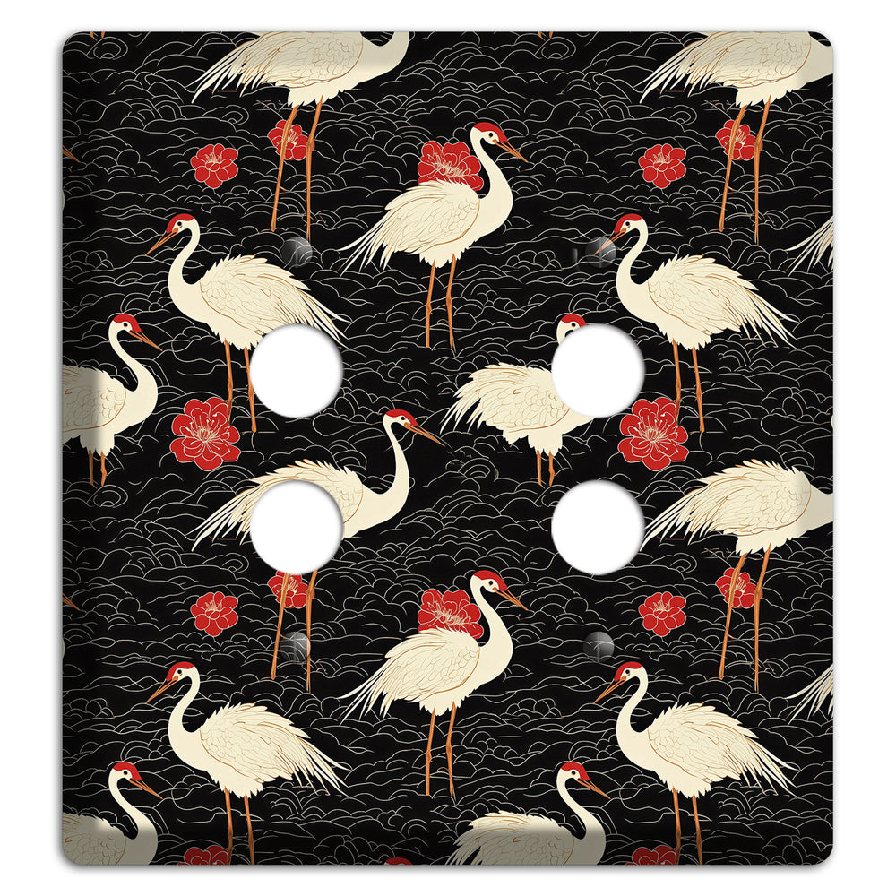 Ebony Crane Vigil 2 Pushbutton Wallplate