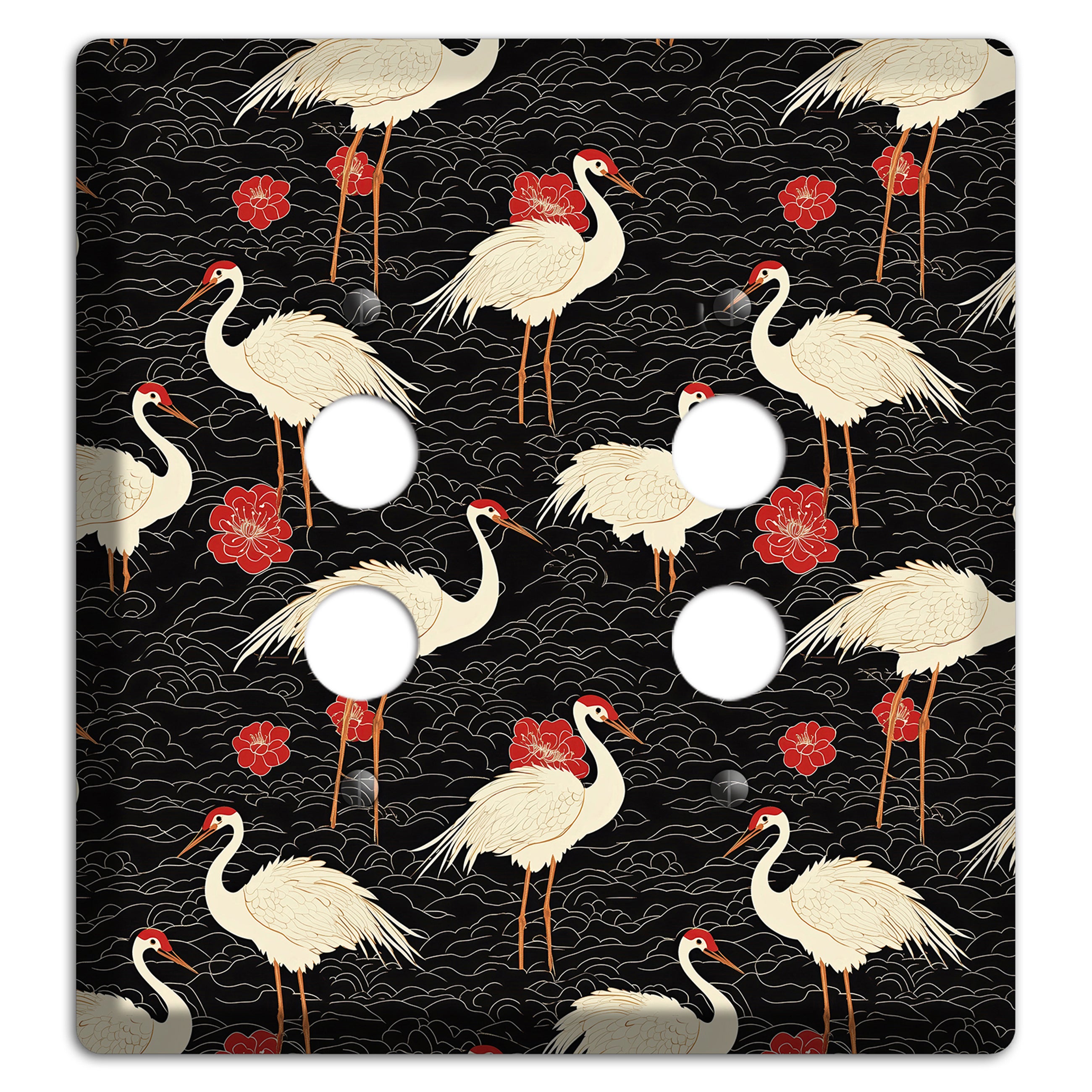 Ebony Crane Vigil 2 Pushbutton Wallplate