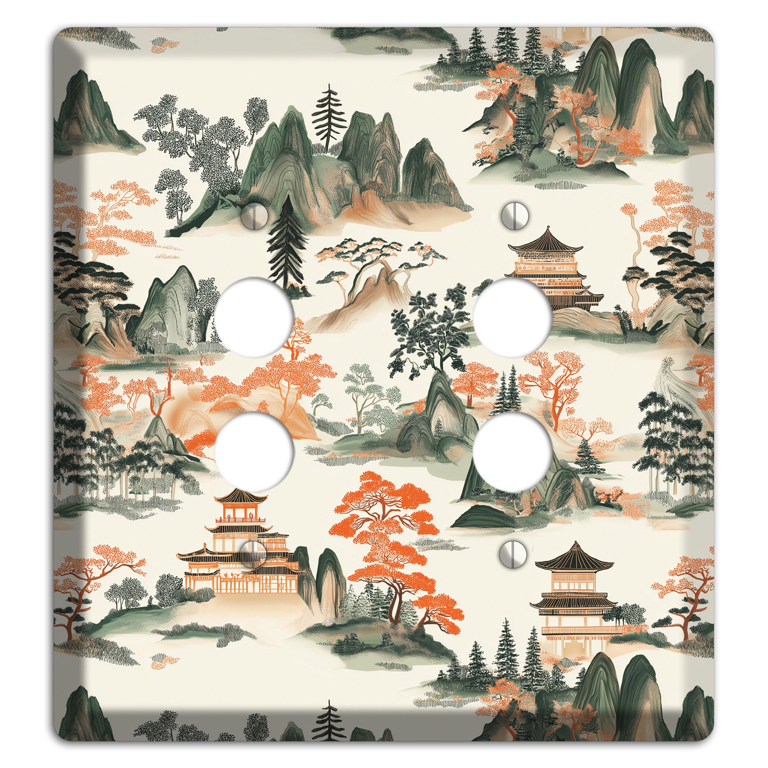Peaks & Pagodas 2 Pushbutton Wallplate