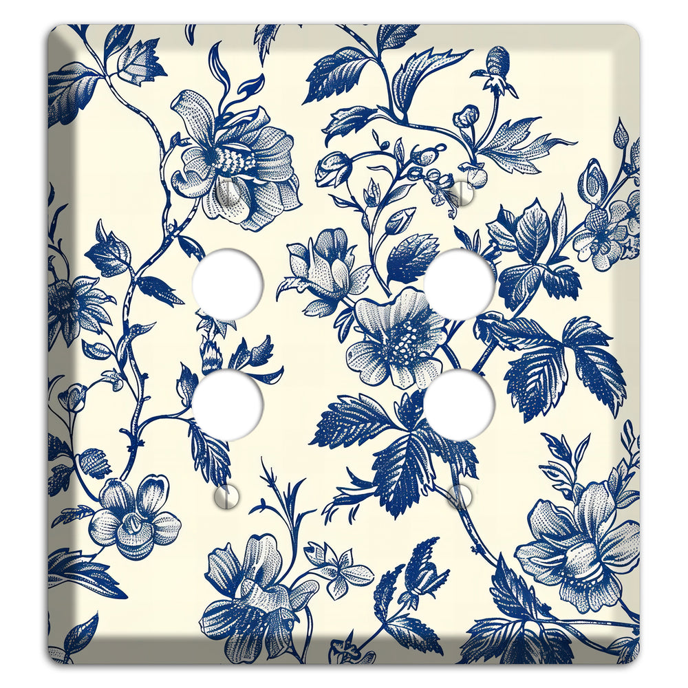 Garden Ink & Ivory 2 Pushbutton Wallplate