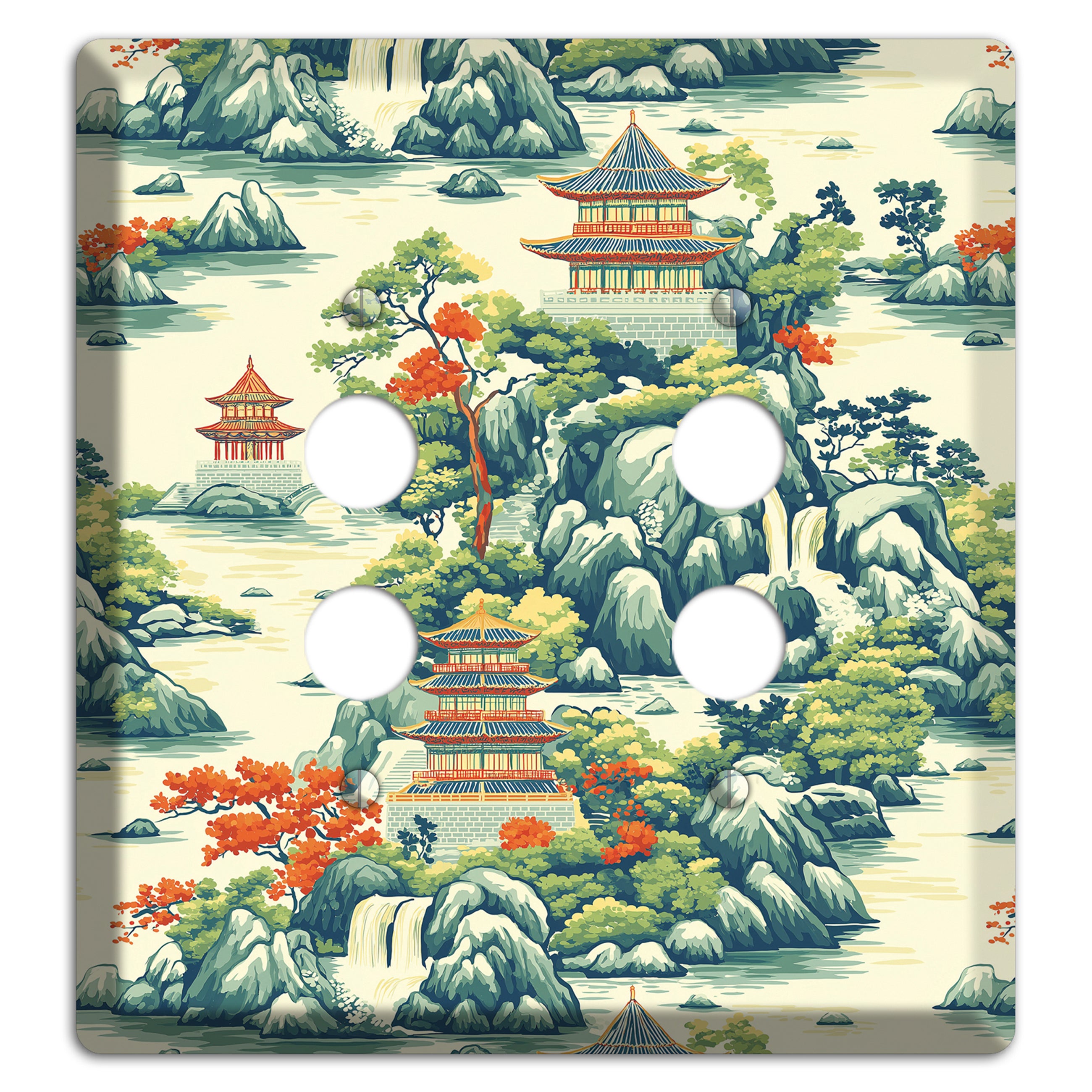 Cascade & Pagoda 2 Pushbutton Wallplate