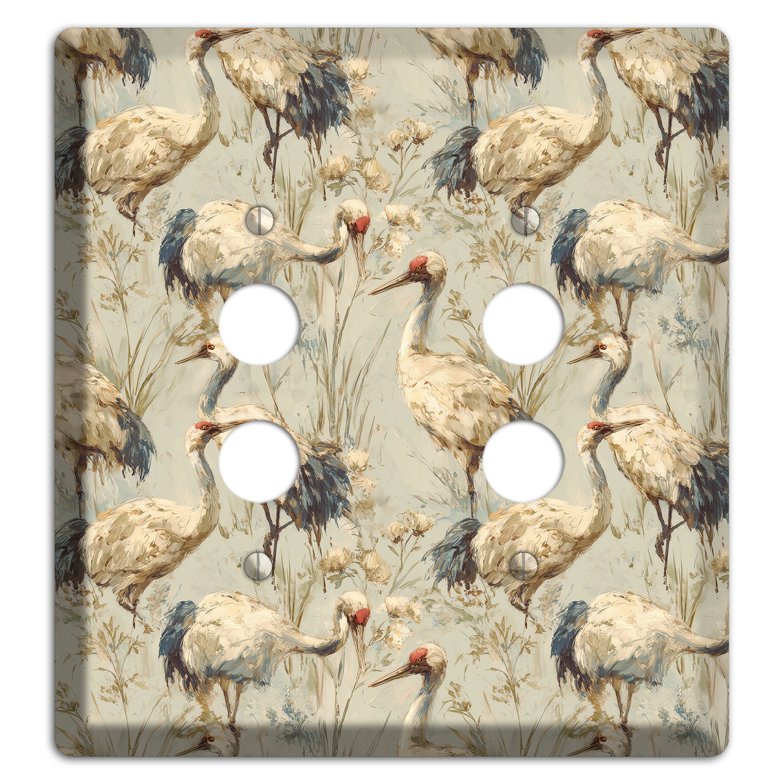 Driftwood Crane Marsh 2 Pushbutton Wallplate