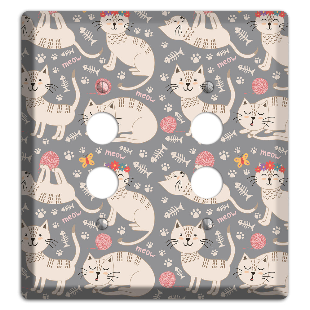 Meow Mix (Gray) 2 Pushbutton Wallplate