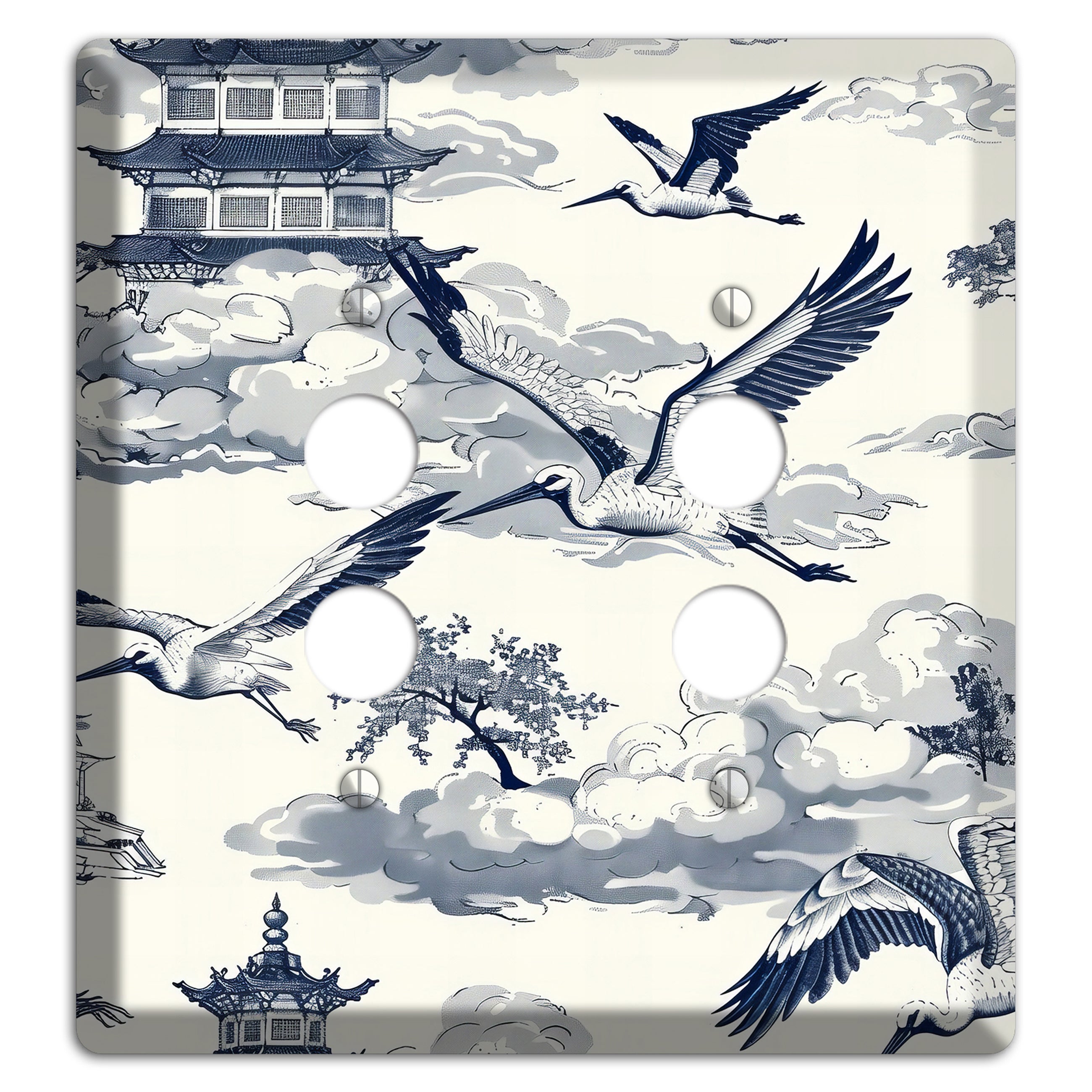 Crane Sky Toile 2 Pushbutton Wallplate