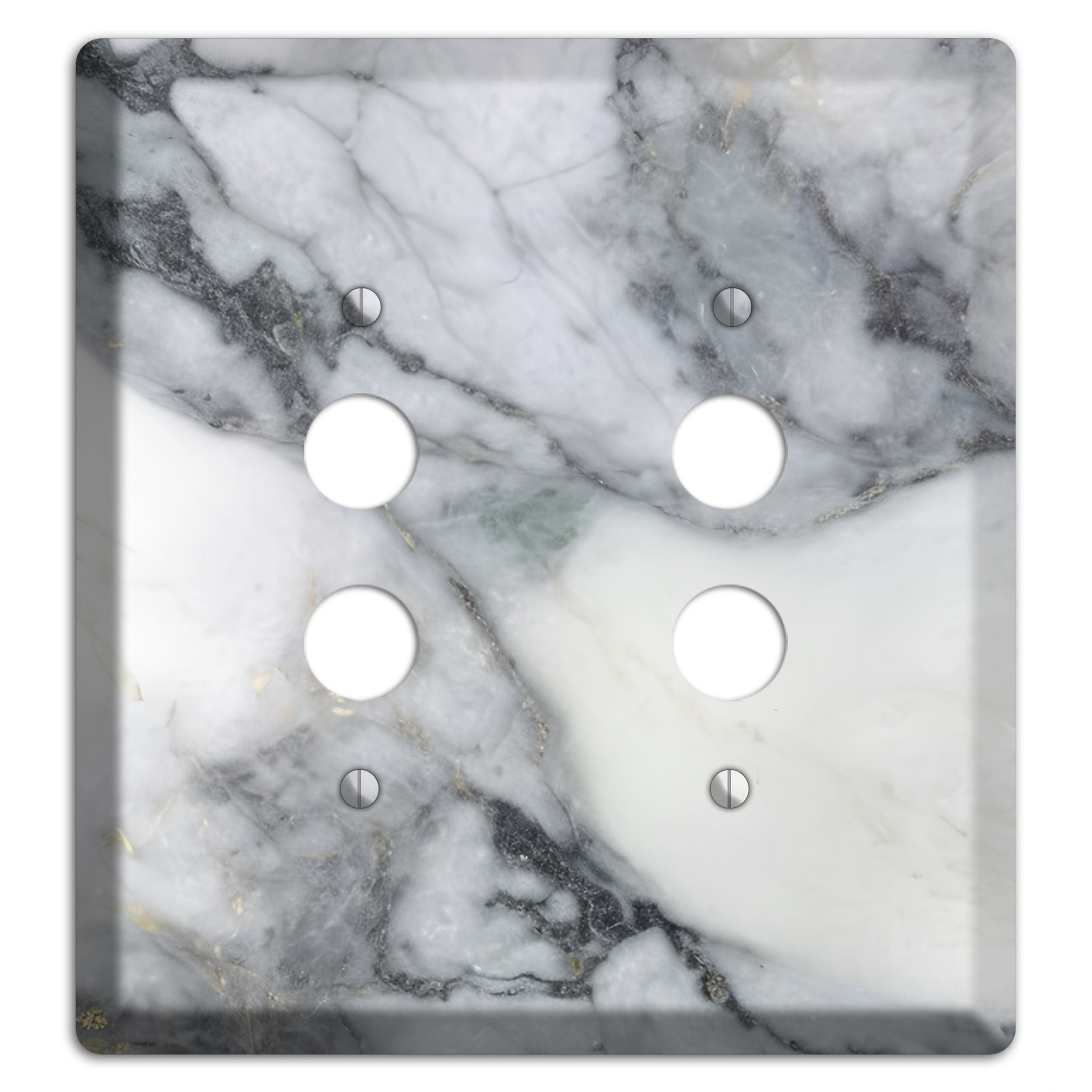 White and Grey Marble 2 Pushbutton Wallplate
