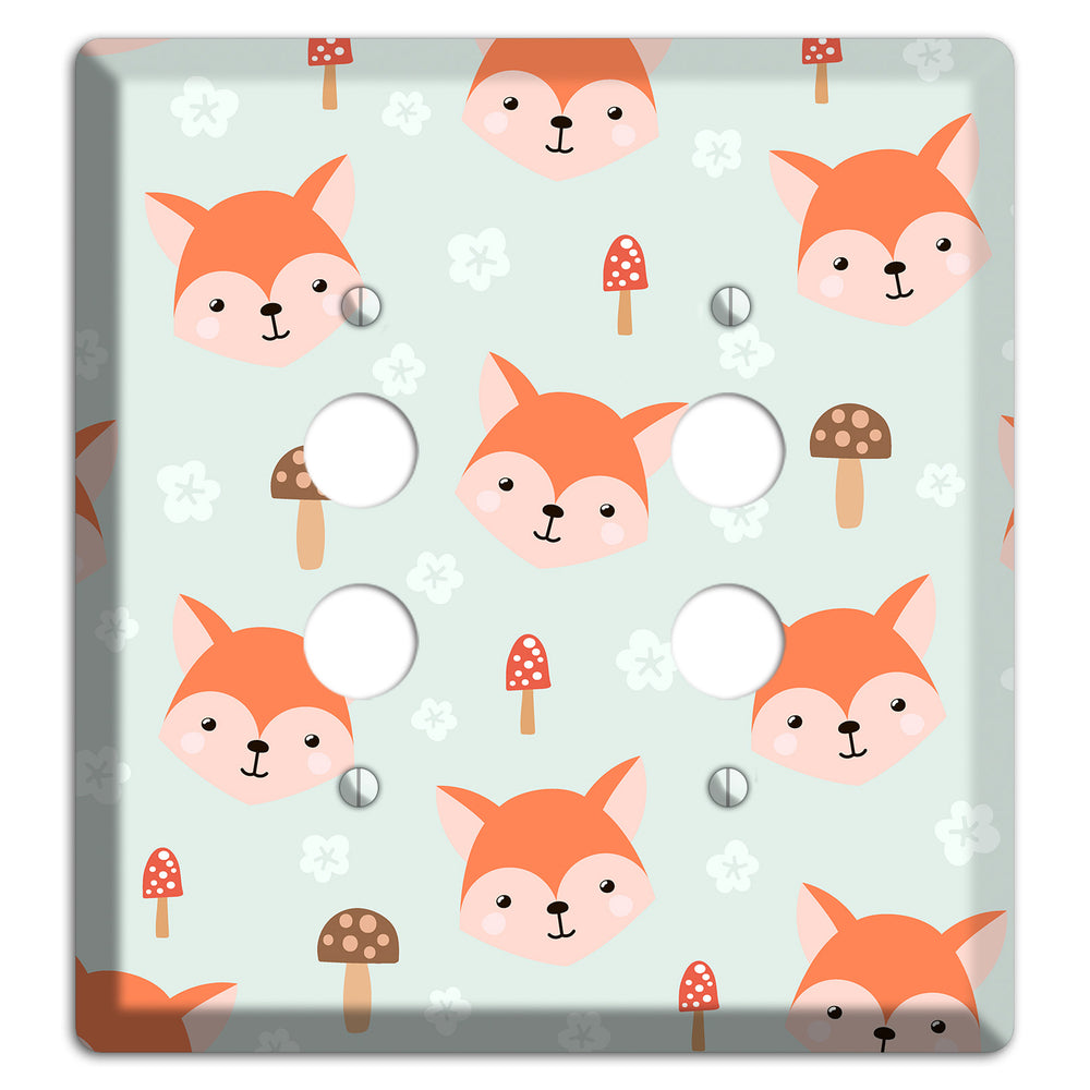 Fox & Fungi Friends 2 Pushbutton Wallplate