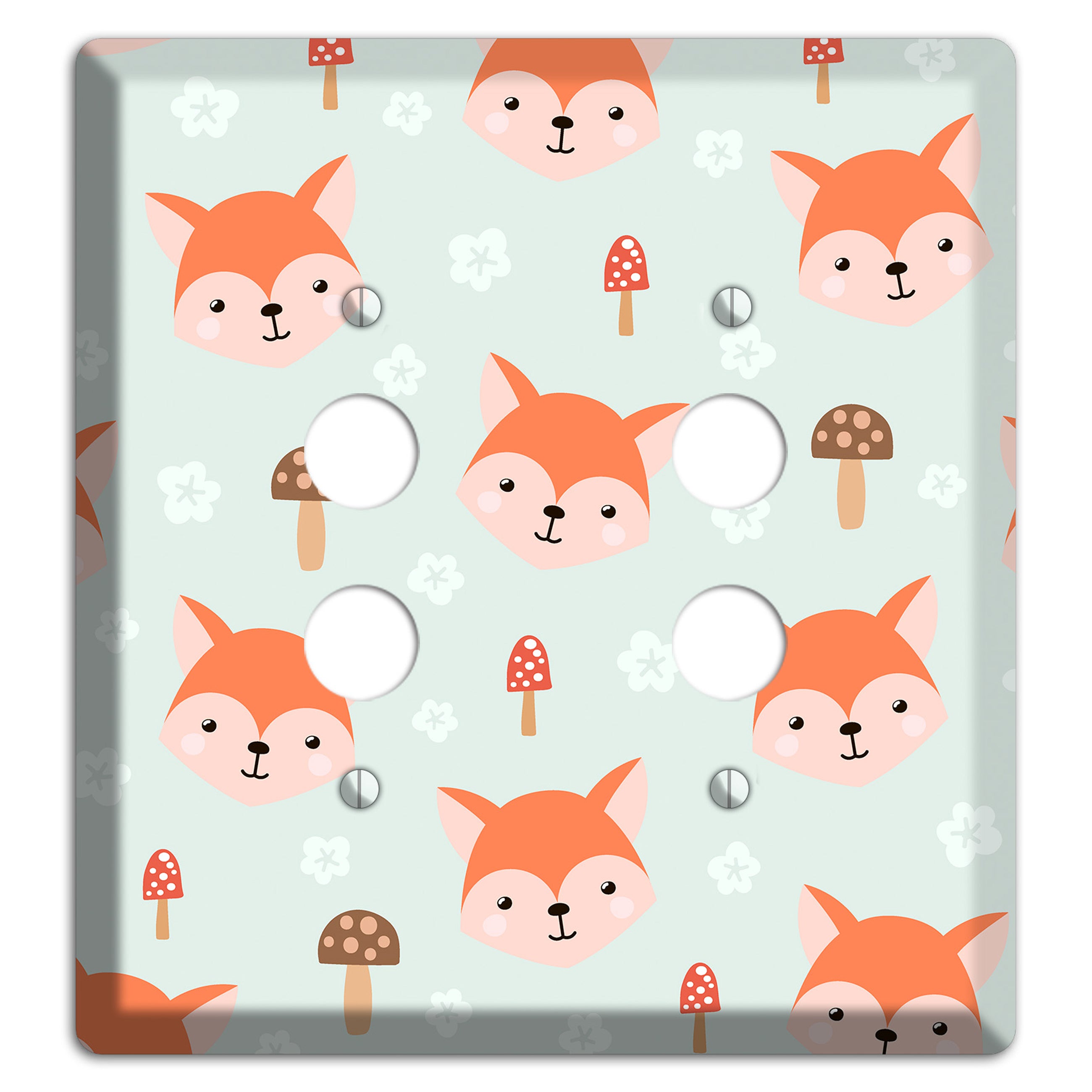Fox & Fungi Friends 2 Pushbutton Wallplate