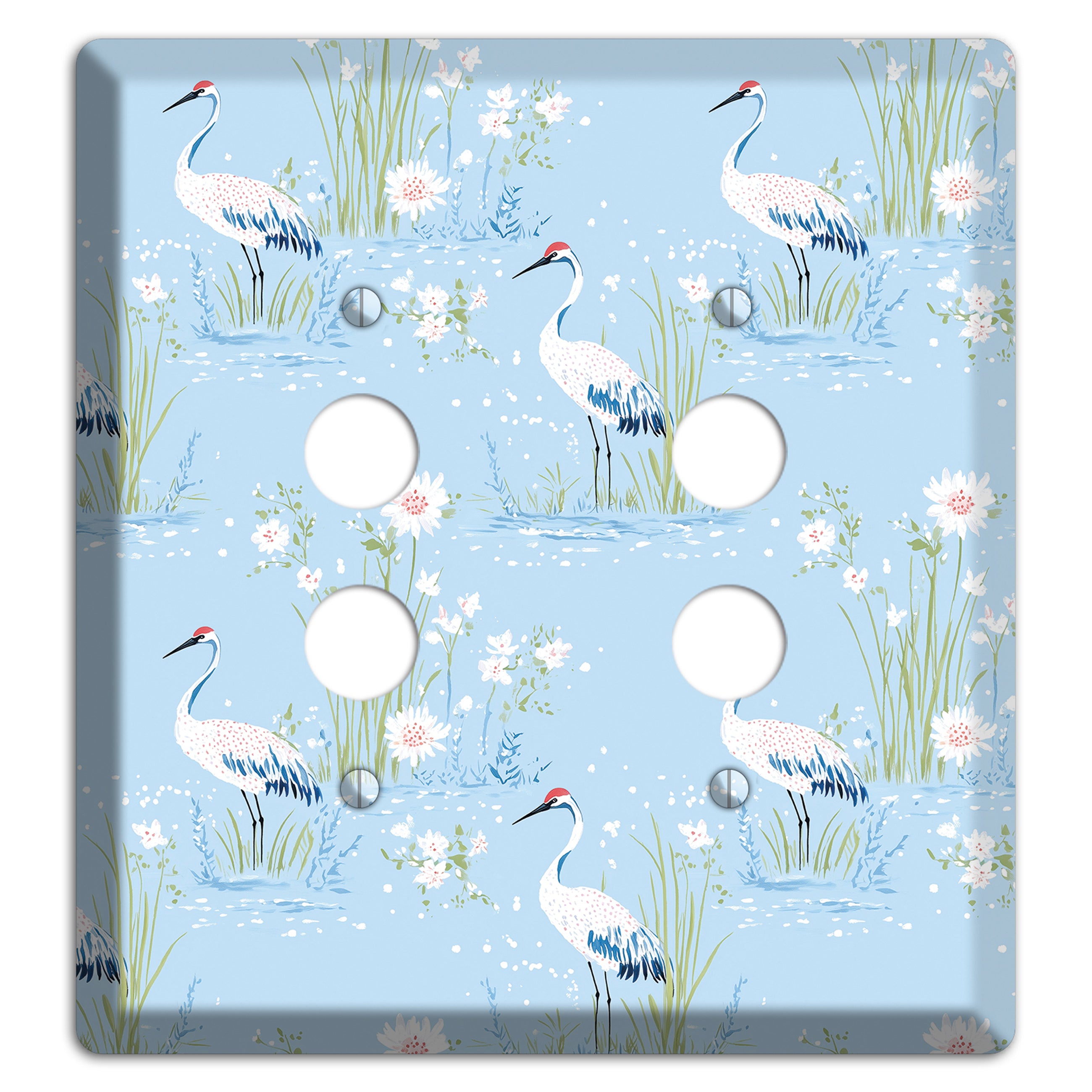 Powder Blue Marsh 2 Pushbutton Wallplate