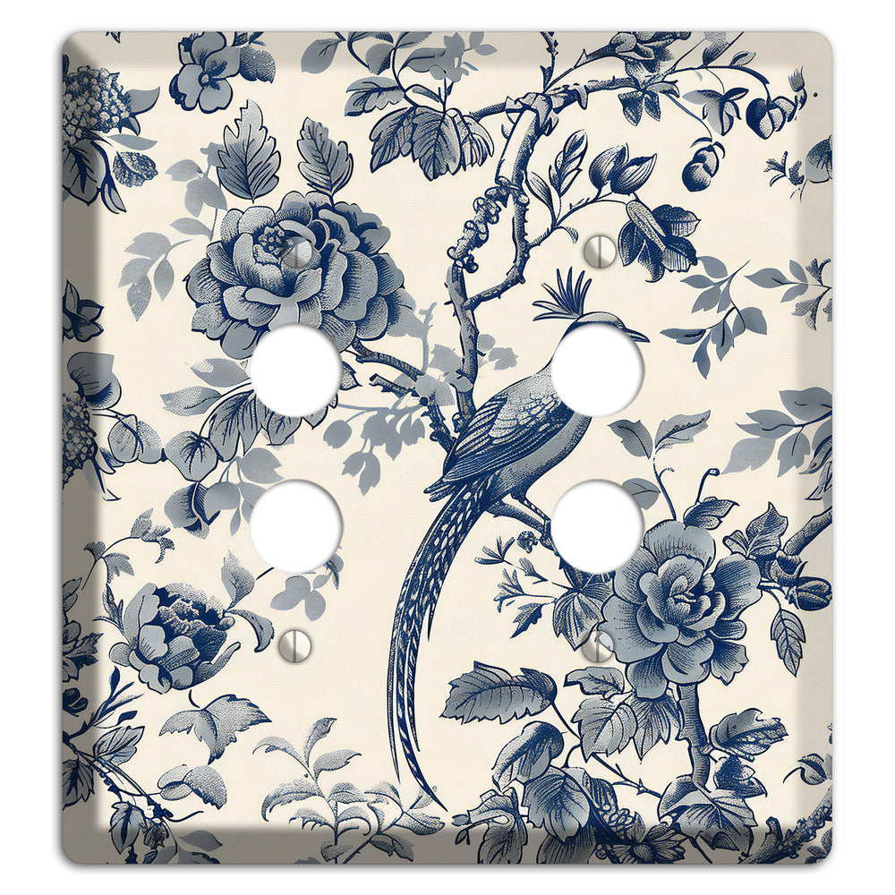 Pheasant & Peony 2 Pushbutton Wallplate
