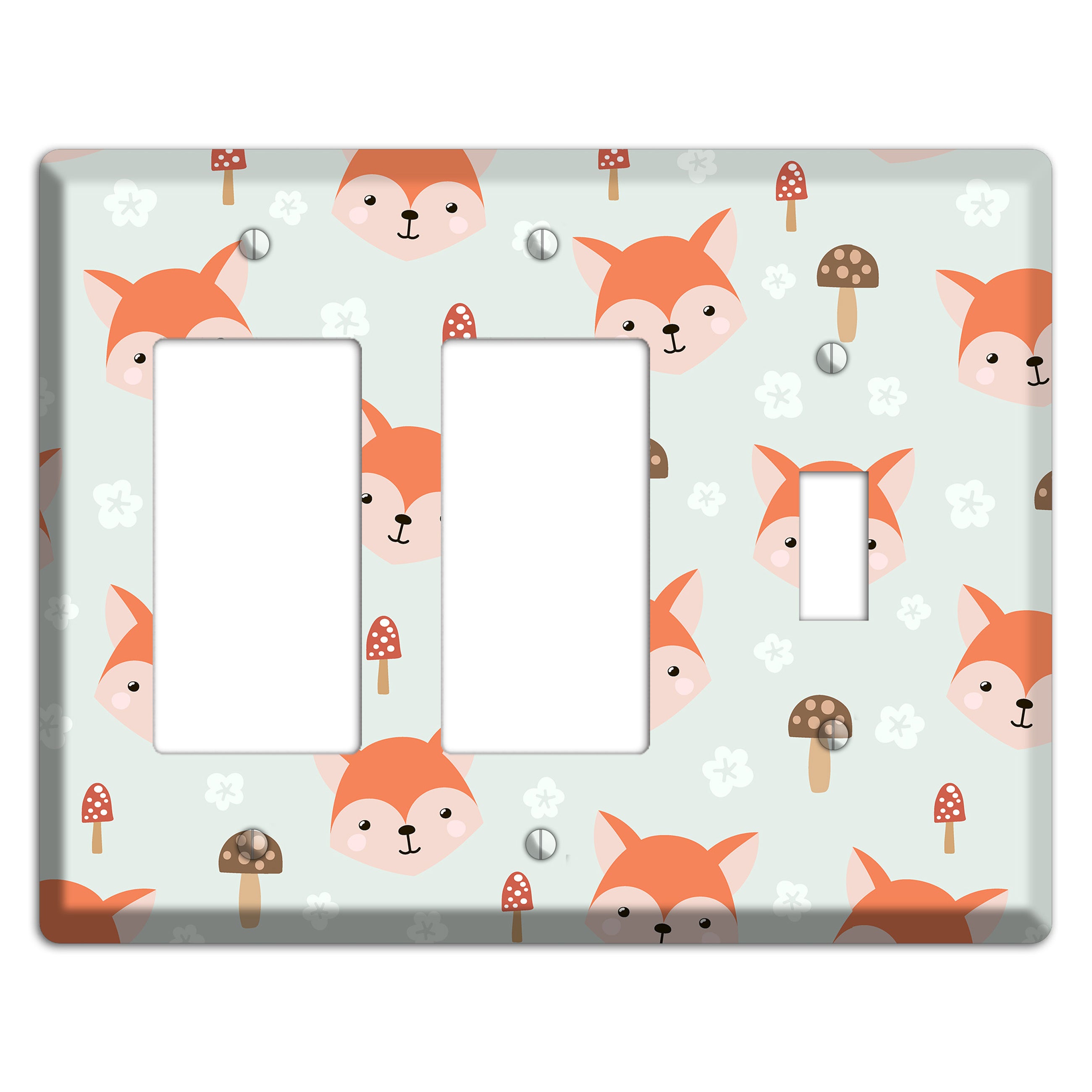 Fox & Fungi Friends 2 Rocker / Toggle Wallplate
