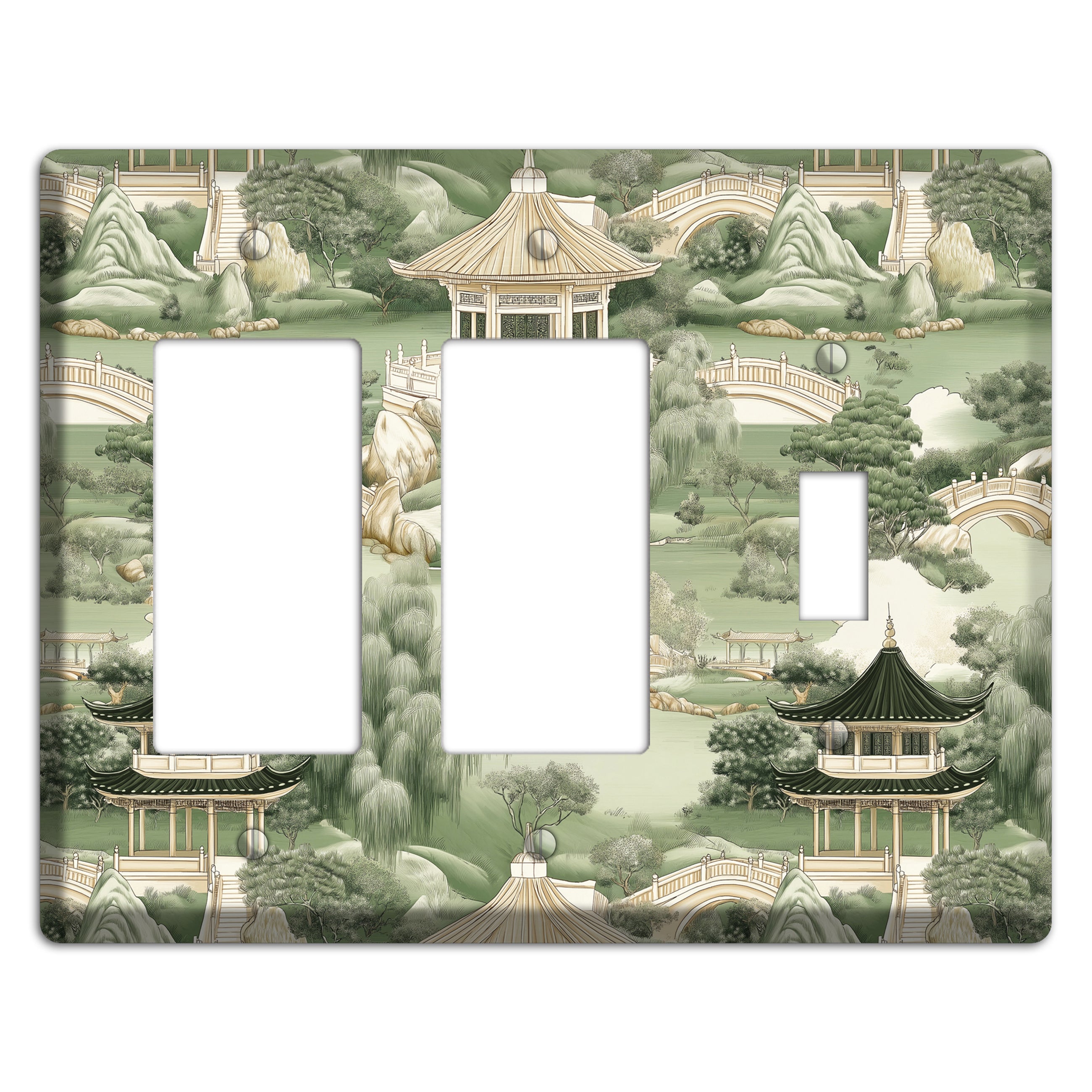 Jade Garden Toile 2 Rocker / Toggle Wallplate