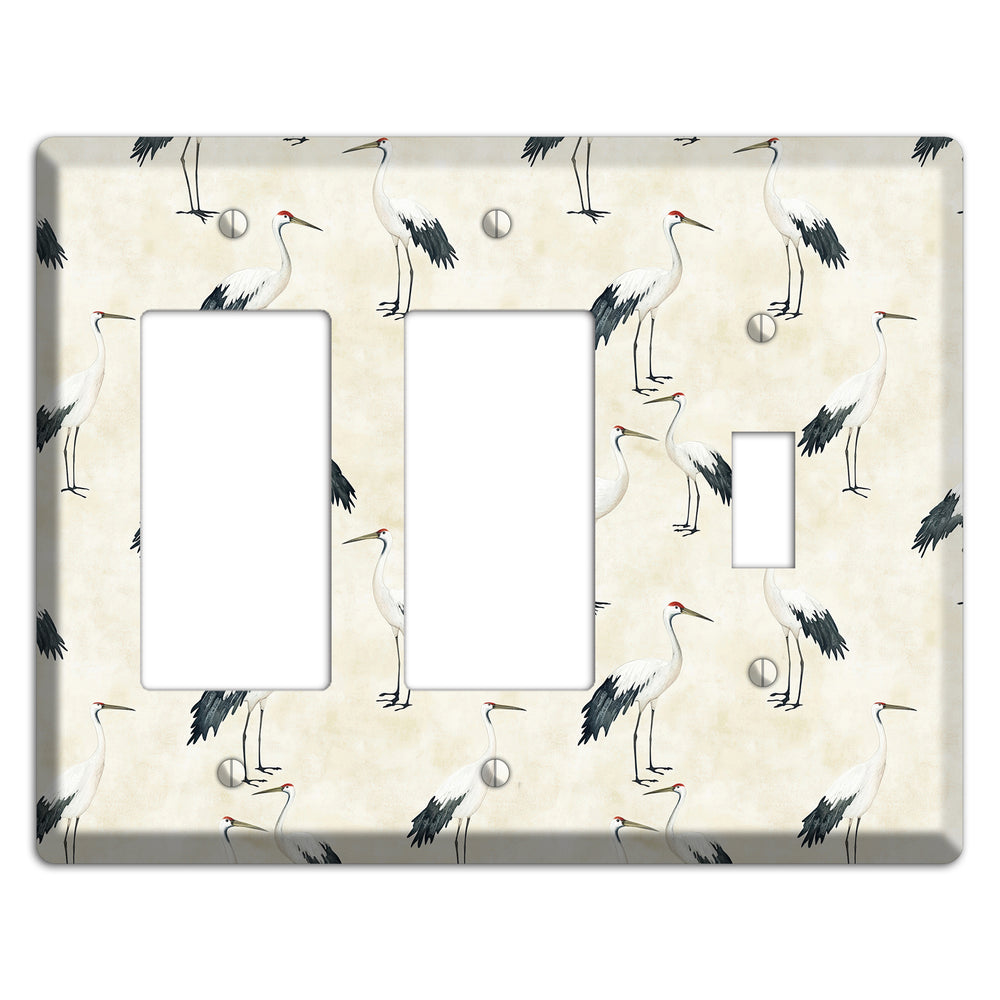 Pearl Crane Garden 2 Rocker / Toggle Wallplate