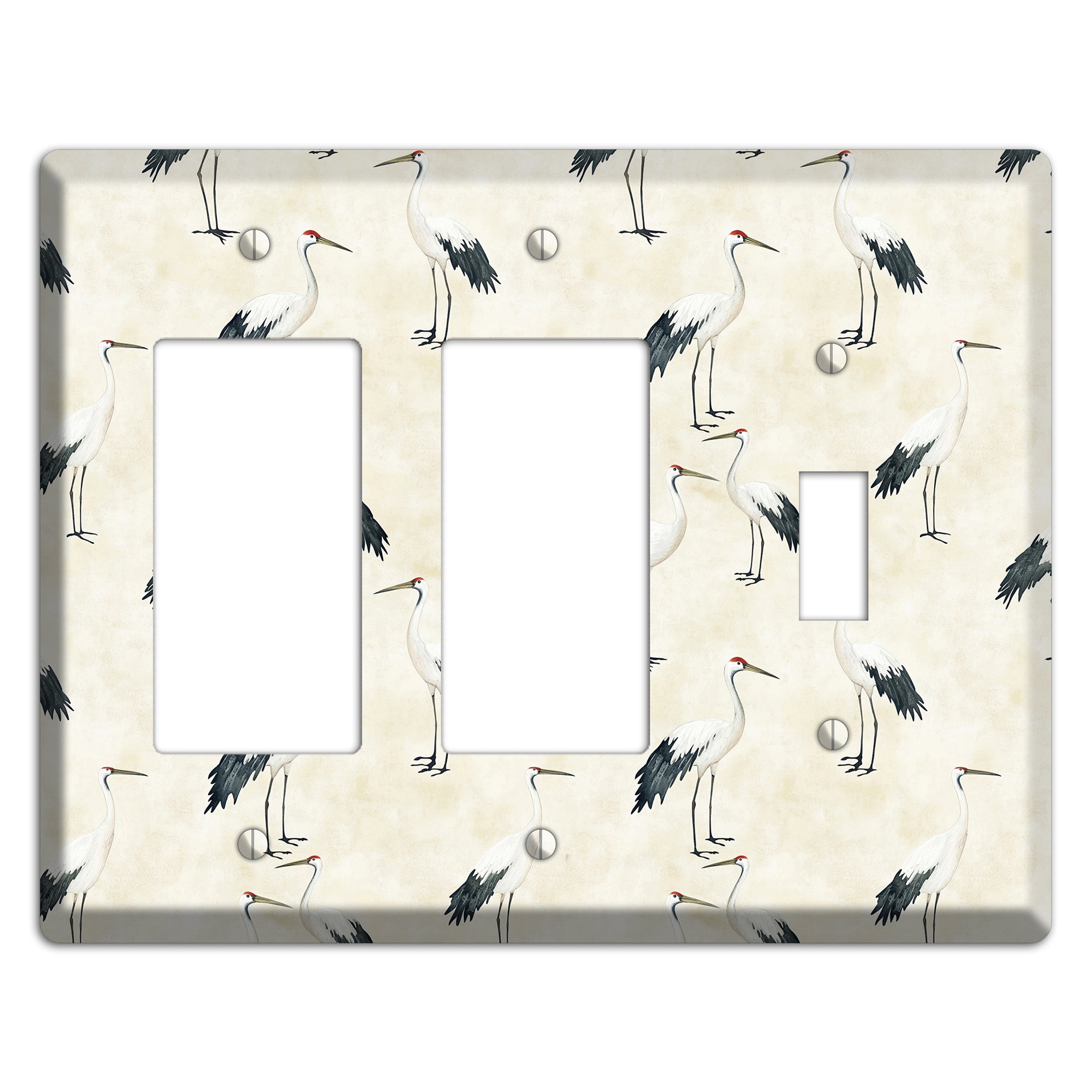 Pearl Crane Garden 2 Rocker / Toggle Wallplate